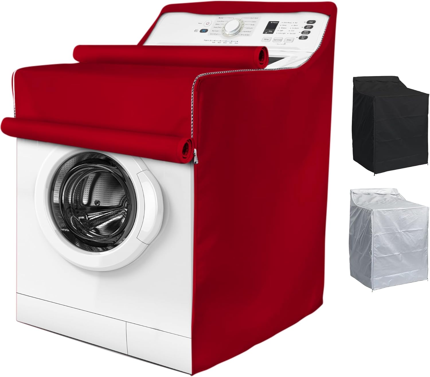 BlueStars Washing Machine Cover For Top-load and Front-load Washer/Dryer - Premium Outdoor Protection For Most Washer Dryer Cover - W29”x D28”x H43” (Black)