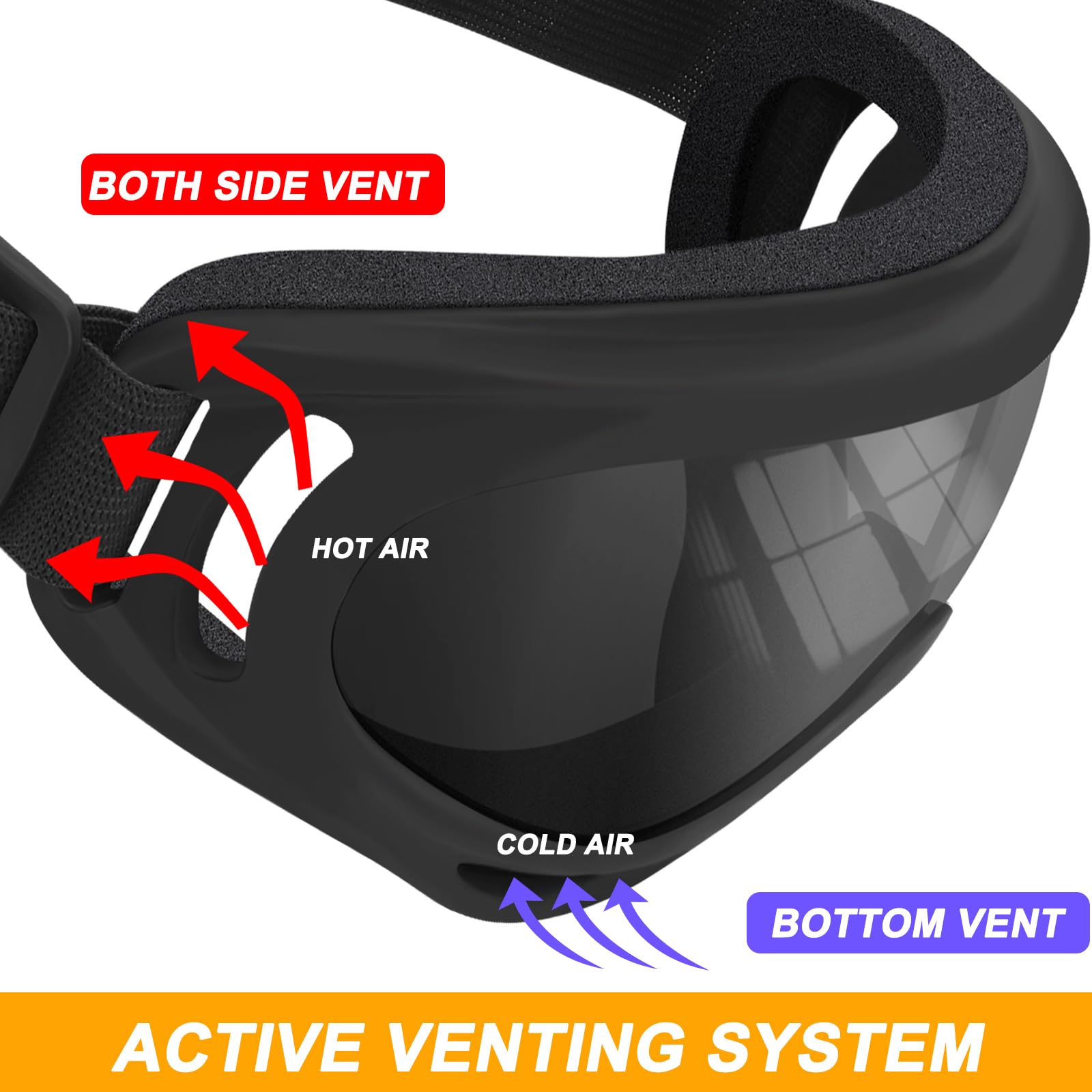 OXG Confezione da 2 occhiali da moto con 2 ghette per collo, protezione UV400, occhiali antipolvere per motocross, ATV, sci