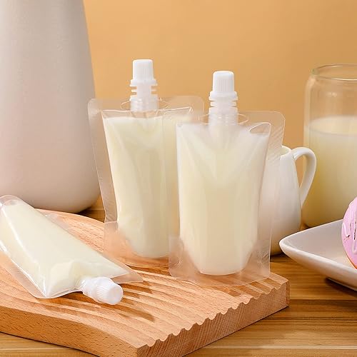 Miniatura 2 de YARNOW 50 bolsas de jugo de plástico para botellas de bebidas, bolsas transparentes para bebidas para deportes al aire libre, viajes, camping (3.5