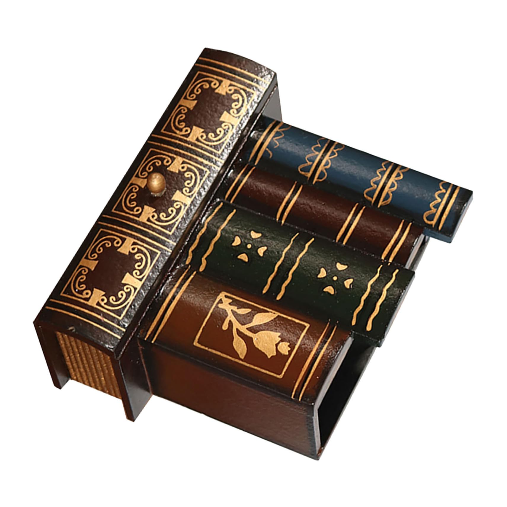 Portalápices de Madera Vintage con Cajón Multifuncional para Escritorio y Oficina