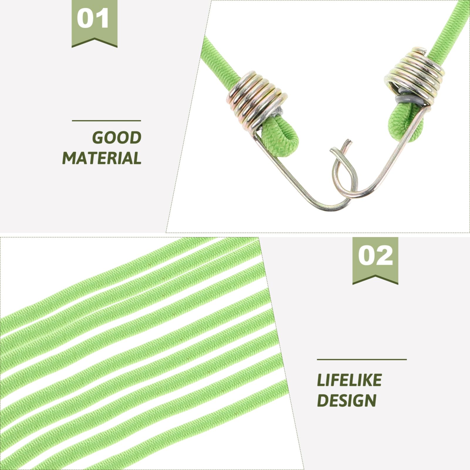 Corde Elastiche Fissaggio Sicuro Lunghezza Regolabile 50 Pezzi Mini con Ganci , Cinghia in Lattice e Zinco per Valigie e Campeggio | Ganci Piccoli, Uso Portatile Multiuso, Materiale Lattice e Zinco, per Carico e Tenda