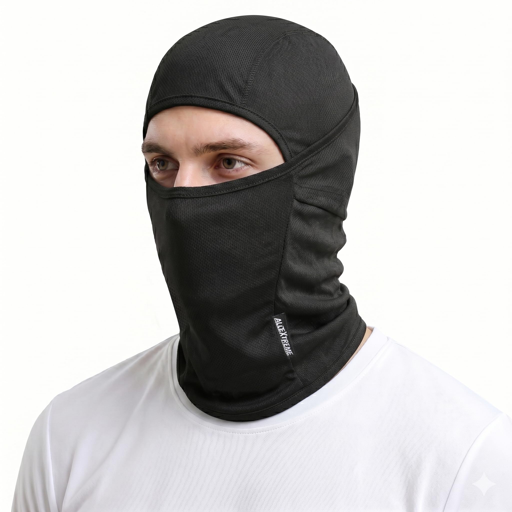 Allextreme Full Face Anti-Pollution Balaclava Full Mask for Men Bikers Helmets Head Cap Riding Dust and UV Protection (Black)-image-39