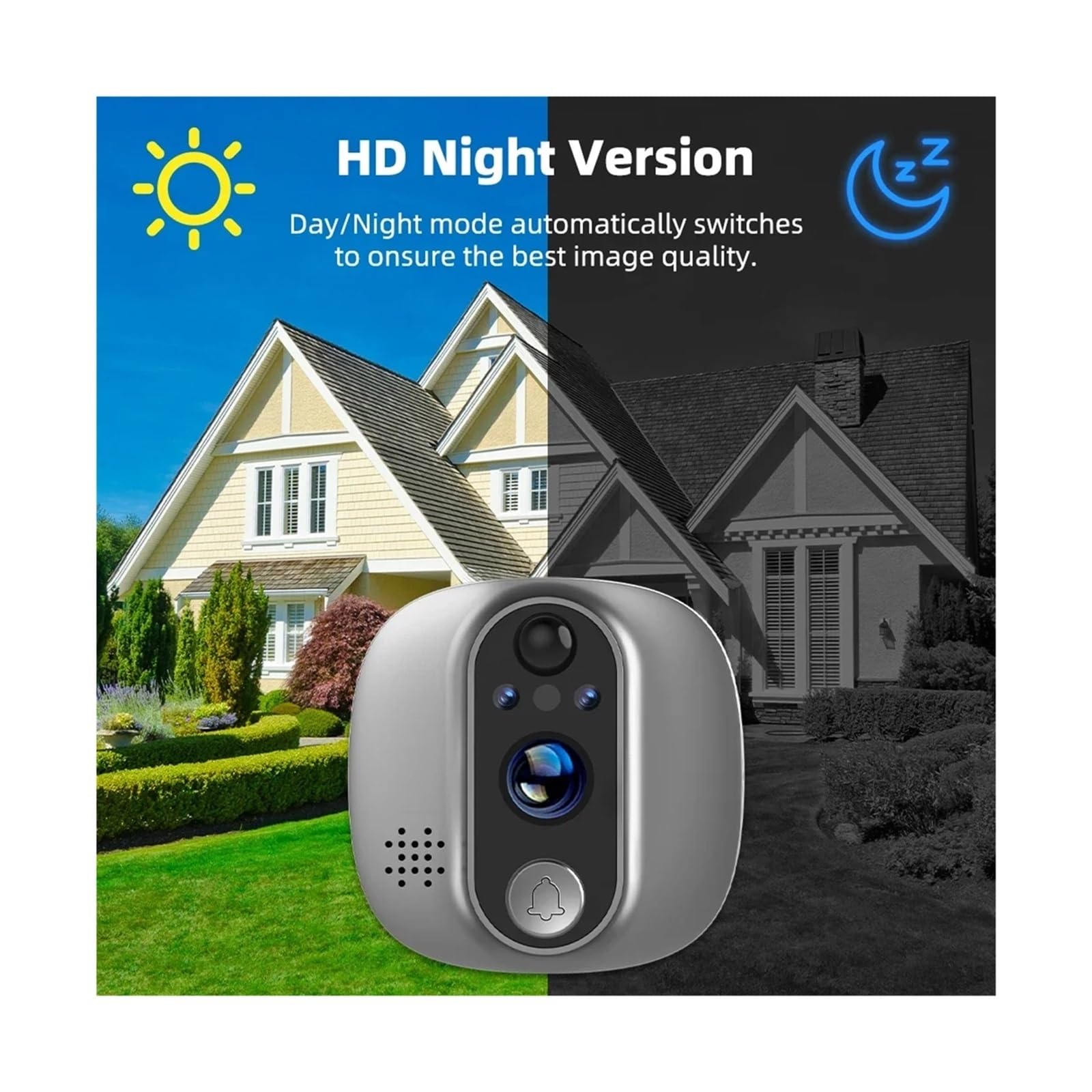 Caméra de Porte avec écran LCD 4,3 Pouces, Vision Nocturne, Enregistrement PIR Intelligent, Grand Angle 137° Grand Angle