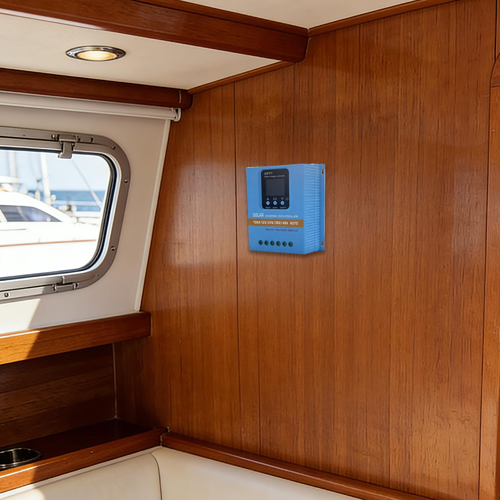 MPPT SA48100A Régulateur de charge solaire 100 A 12 V/24 V/36 V/48 V | Régulateur de charge intelligent 100 V CC avec écran LCD pour camping-car, yacht et installations PV