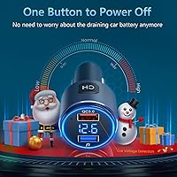 Vista 5 de Versión mejorada V5.3 - Transmisor FM Bluetooth, adaptador Bluetooth para coche QC3.0 y adaptador de radio FM inalámbrico con retroiluminación LED