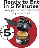 Vista 7 de Hamilton Beach 25475 Máquina de sándwiches de desayuno, color gris, individual, Negro