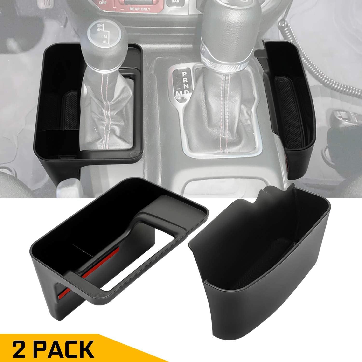 Seven Sparta Gear Tray for 2018-2021 Jeep Wrangler JL JLU & Jeep Gladiator JT Gear Shift Storage Box, Interior Accessories, Black