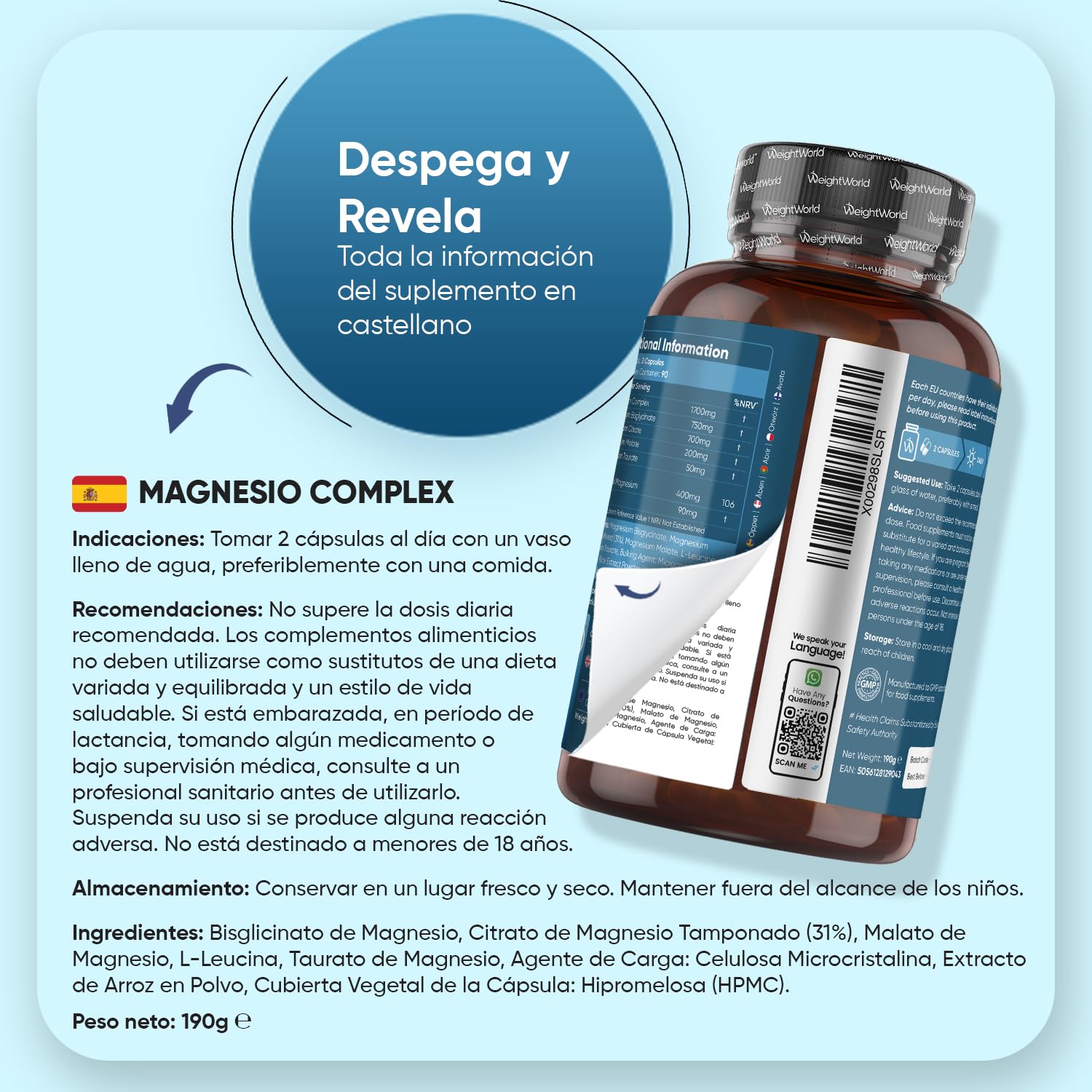 Pack Magnesio Complex 1700mg + Ashwagandha KSM-66 1500mg - 4 Tipos Mg