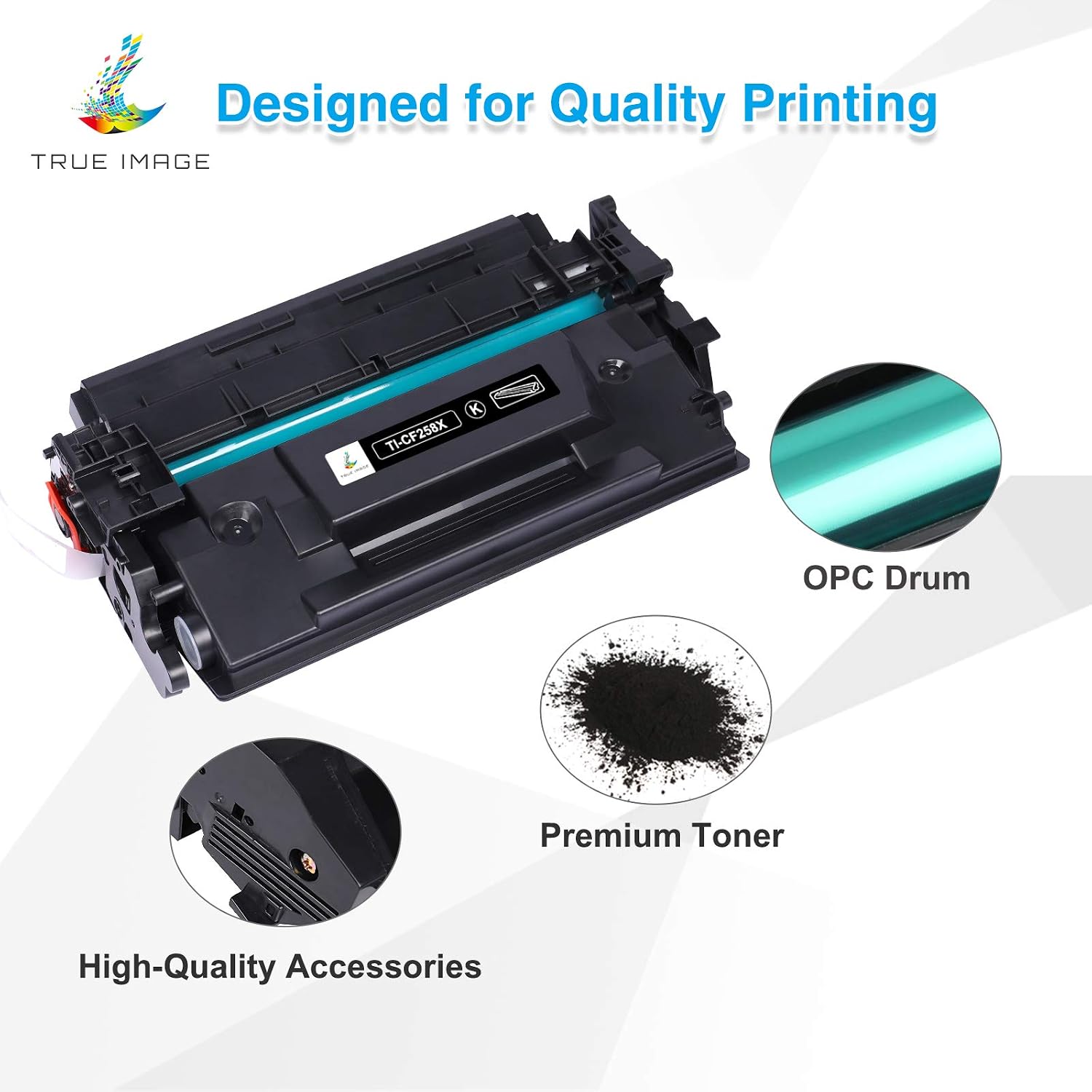 TRUE IMAGE Compatible Toner Cartridge Replacement for HP 58X CF258X 58A CF258A M428fdw for HP Pro M404n M404dn M404dw MFP M428fdw M428fdn M428dw M304 M404 M428 Printer Toner (Black 2-Pack)