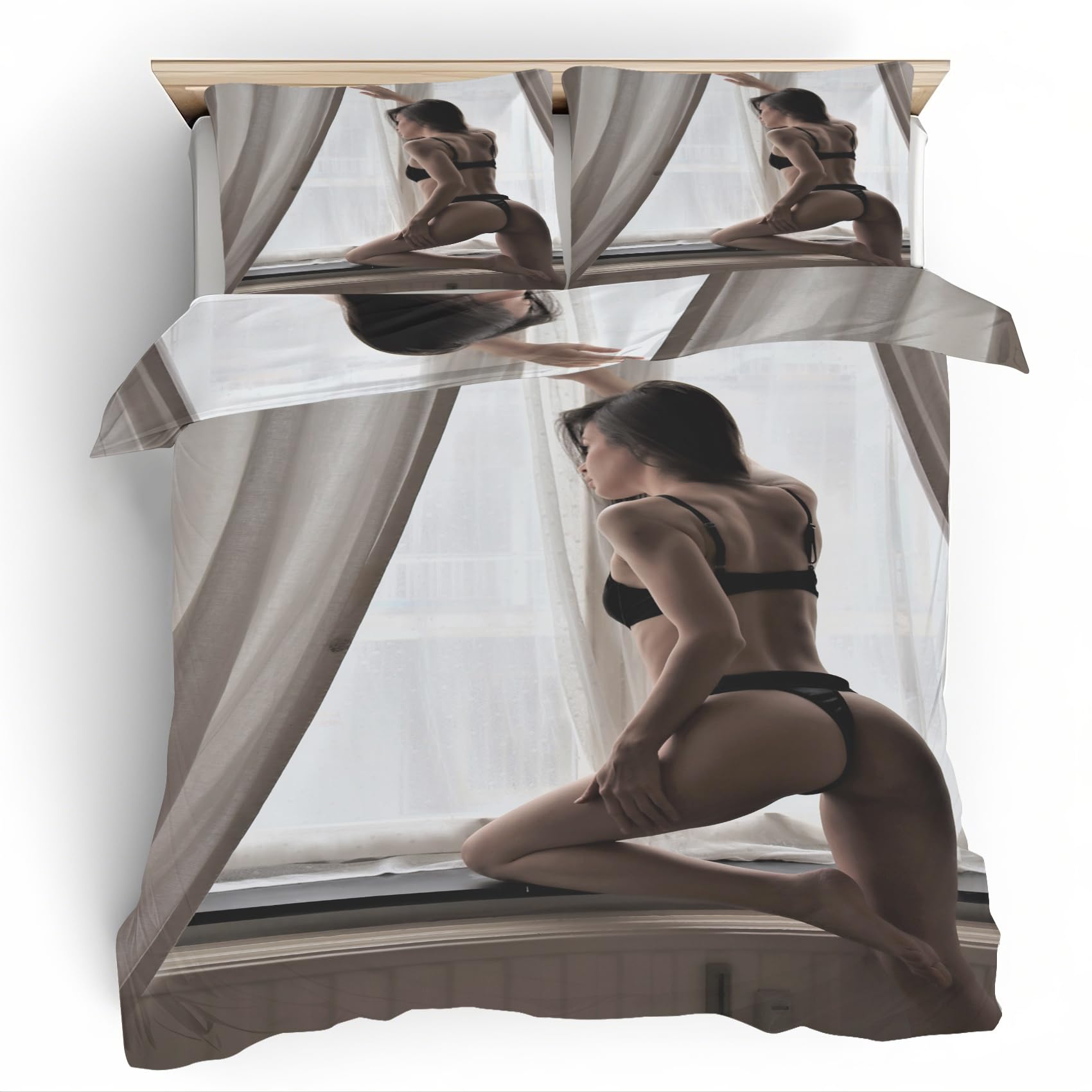 Housse de couette 220x240 sexy chic parure de lit imprimé bikini pour chambre adulte moderne
