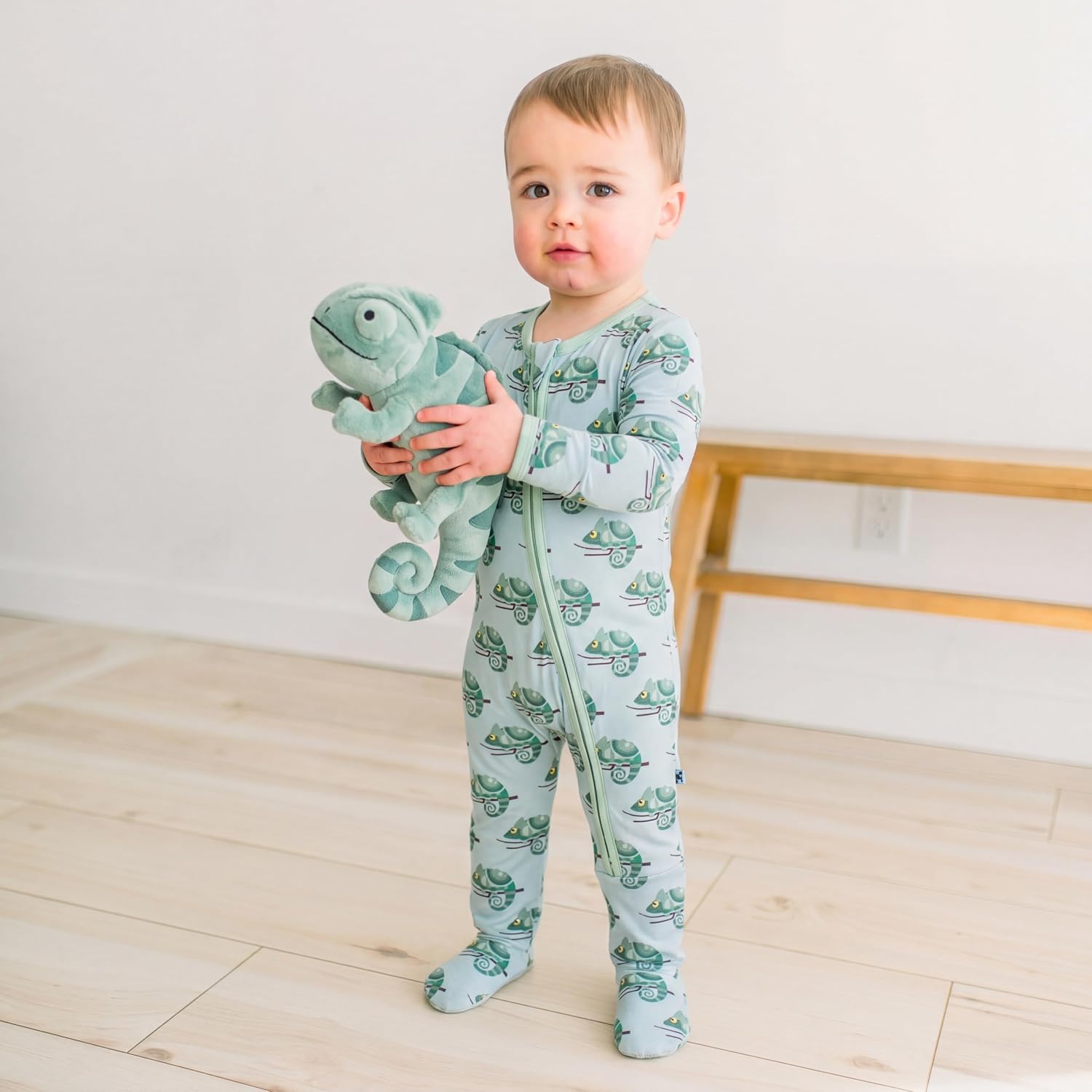 KicKee Baby & Toddler Zip Footie – Ultra-Soft Bamboo Viscose Pajamas with Flip Paws and Grippy Feet