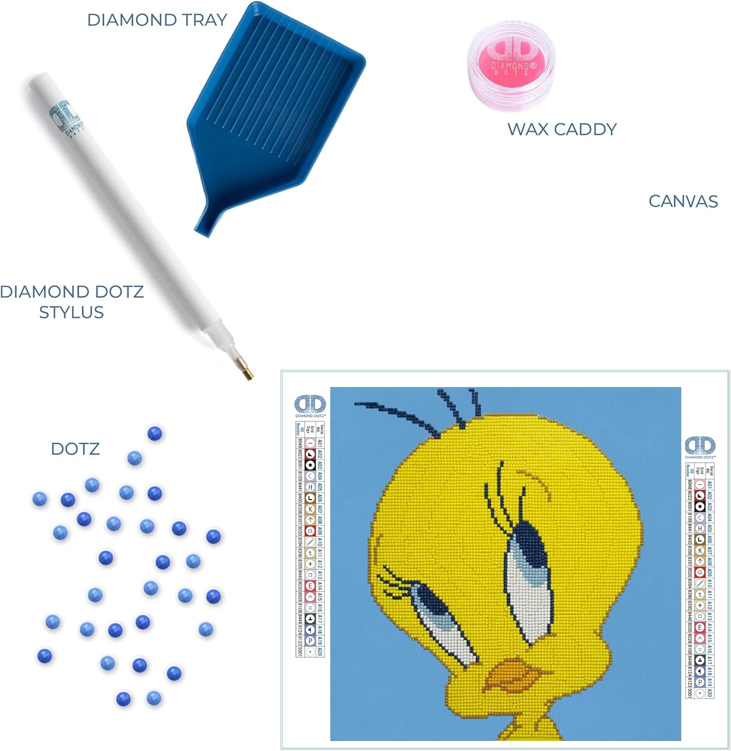 Camelot Looney Tunes - Tweety Bird Diamond Painting Kit Round Drill Picture Art Craft Home 12.6"x12.6"