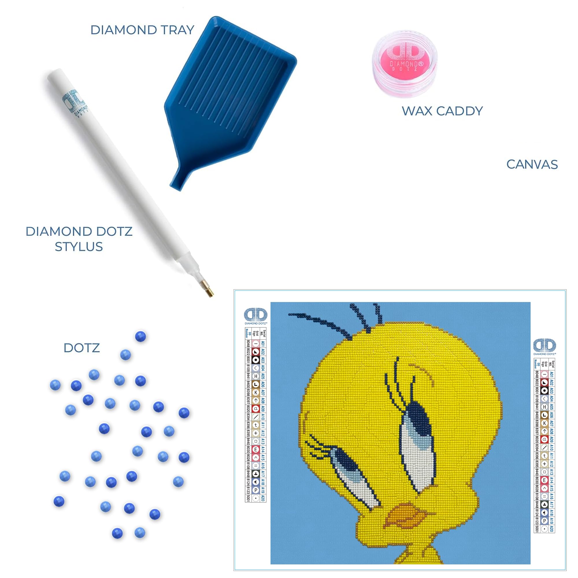 Camelot Looney Tunes - Tweety Bird Diamond Painting Kit Round