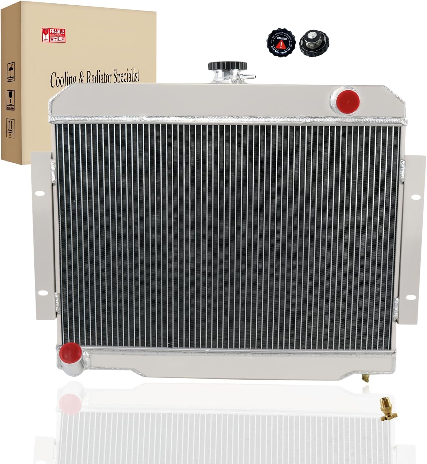 Aluminum Radiator For 1972-1986 Jeep CJ5 CJ6 CJ7 Scrambler 3.8L 4.2L 5.0L 73 74 75 76 77 78 79 80 81 82 83 84 85 3 Row Core CC583 Radiators