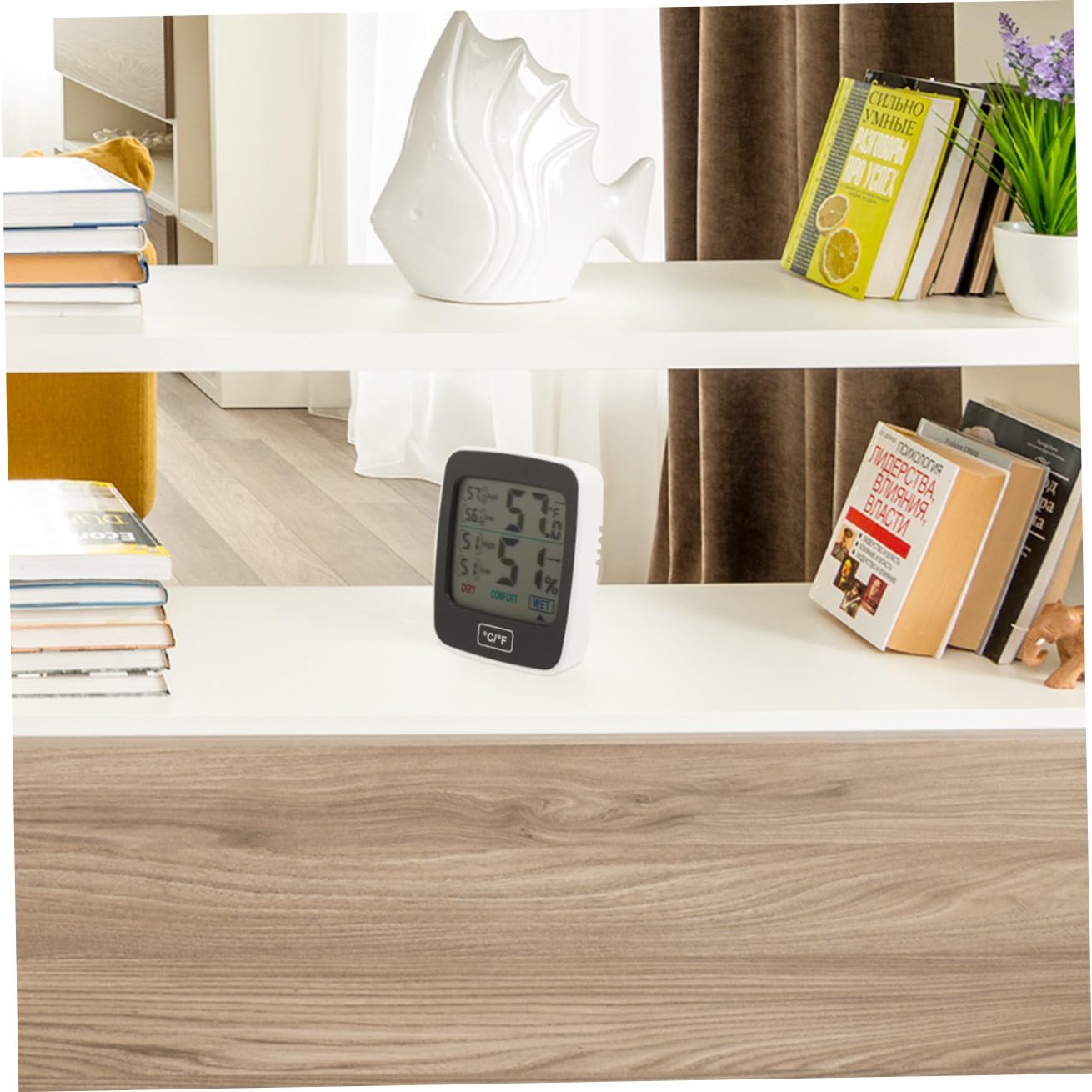 Digitales Haushaltshygrometer Abs-material Kompaktes Design Energieeffizient Präzise Temperatur und Feuchtigkeitsmessung Maximal und Minimalwerte Anzeigen für Wohnungen Büros