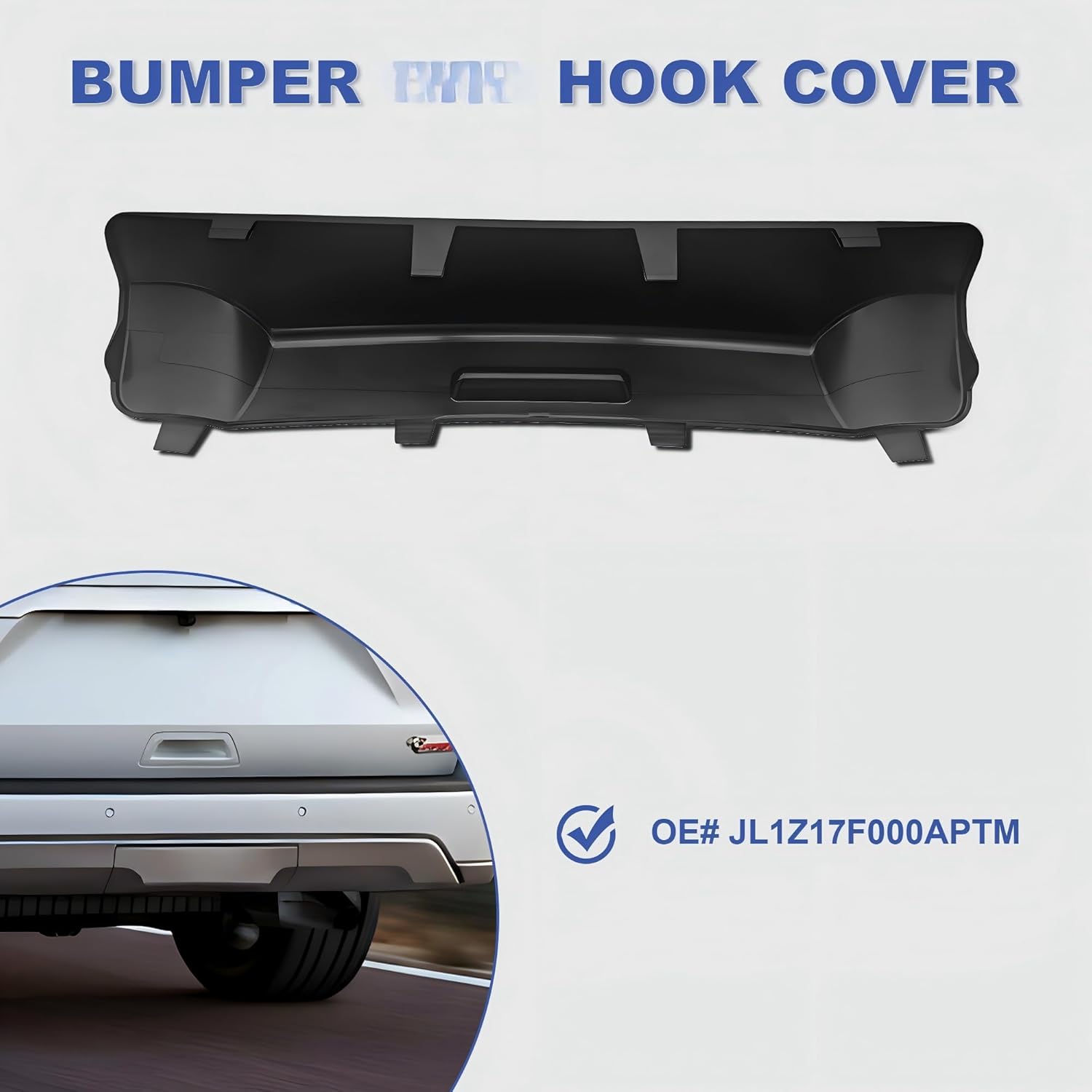 Rear Trailer Hitch Panel JL1Z17F000APTM Compatible with 2018-2021 Ford Expedition Lower Hitch Cap Towing Hook Cover FO1129104 Painted Plastic(PP) Matte Black