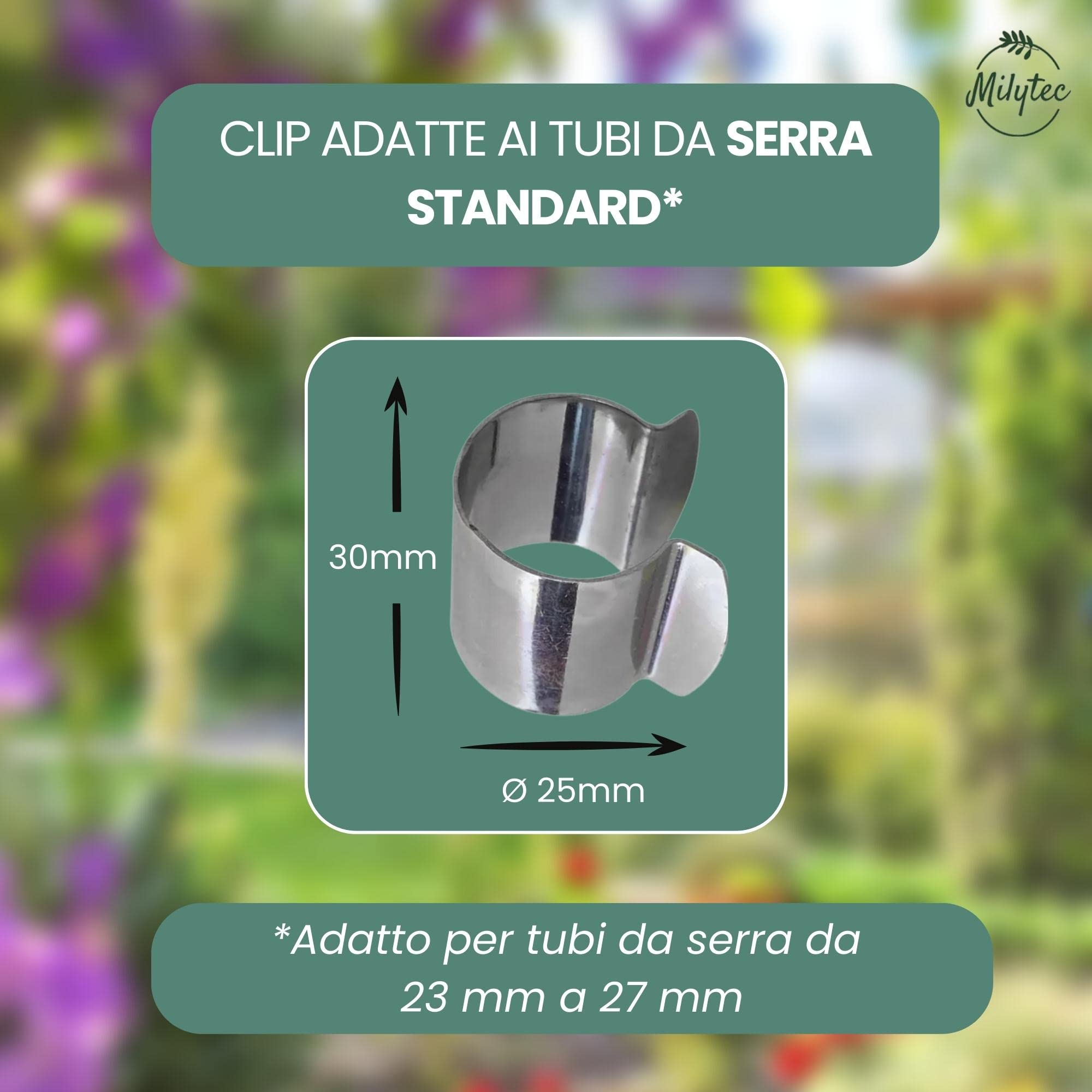 25 Clip In Acciaio Per Serra - Fissaggio Telone Antivento Per Tunnel E Giardino - Foto 10