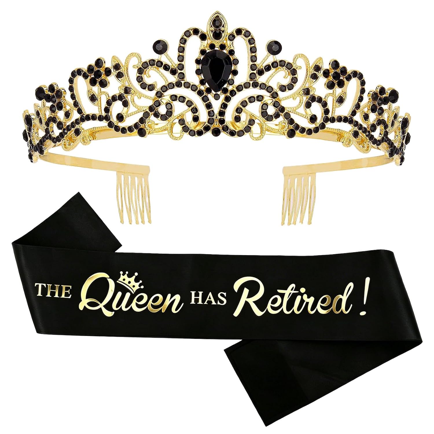 Retirement Party Decorations Retired Queen Tiara Crown, The Queen Has Retired Sash for Women Retirement Gifts, Retire Party Supplies, Favors