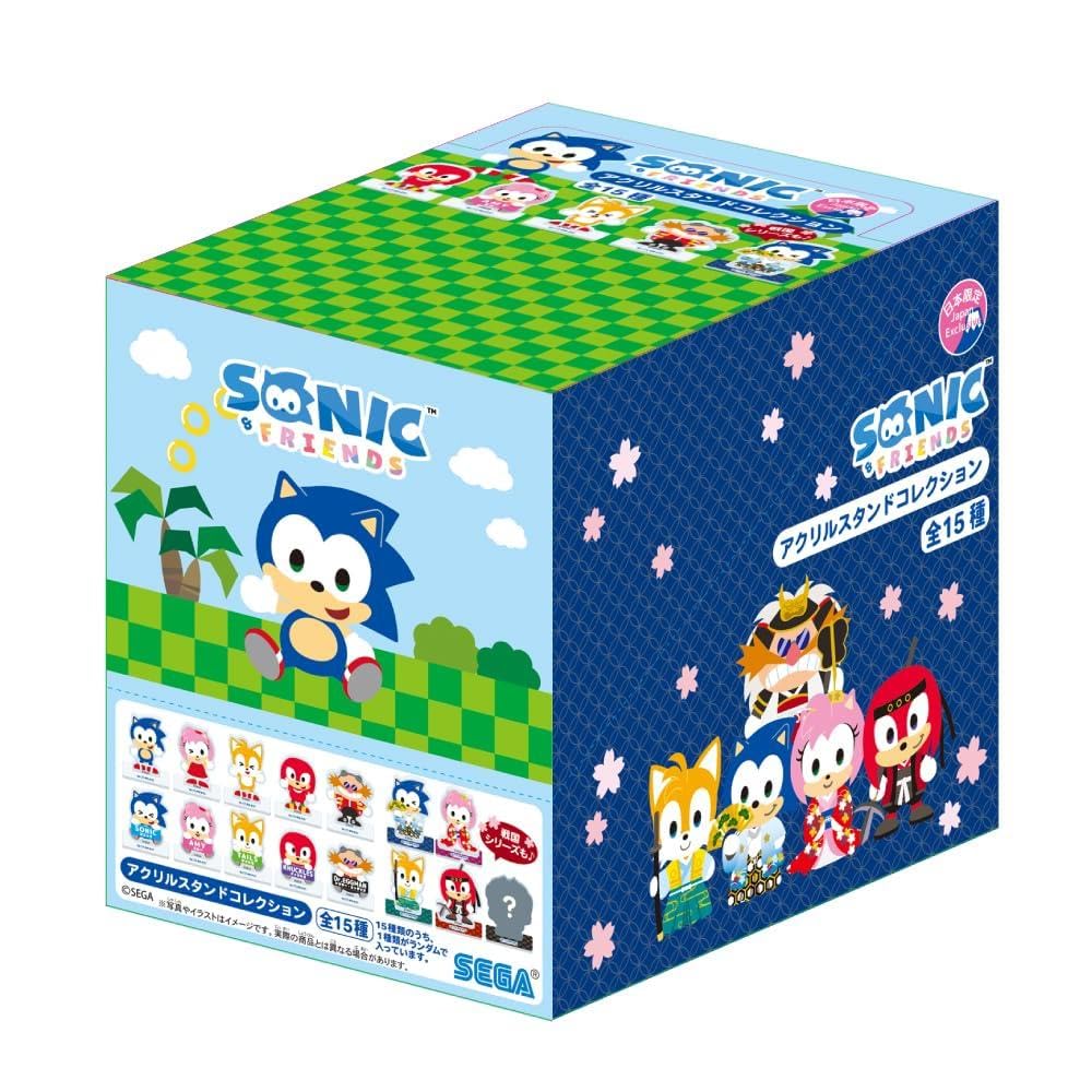 SEGA Fave Sonic & Friends Acrylic Stand, Assorted Box, 1 Box = 15 Pieces, Total of 15 Types