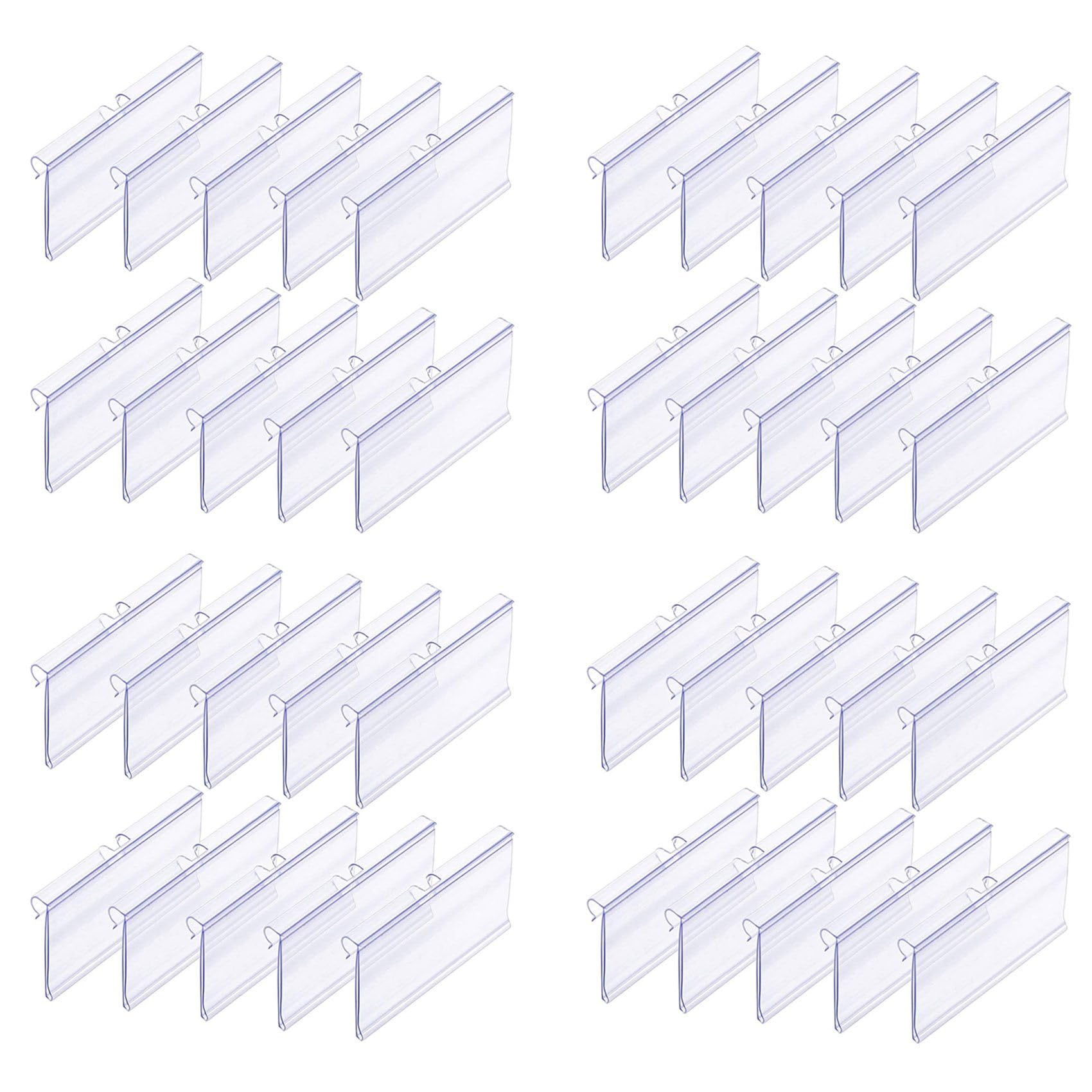 280Pc 8X4.2cm Porte-ÉTiquettes en Plastique Transparent pour ÉTagèRe en ÉTiquette de Prix de DéTail ÉTiquettes de Panier Clip sur ÉTiquettes pour Bacs de Stockage