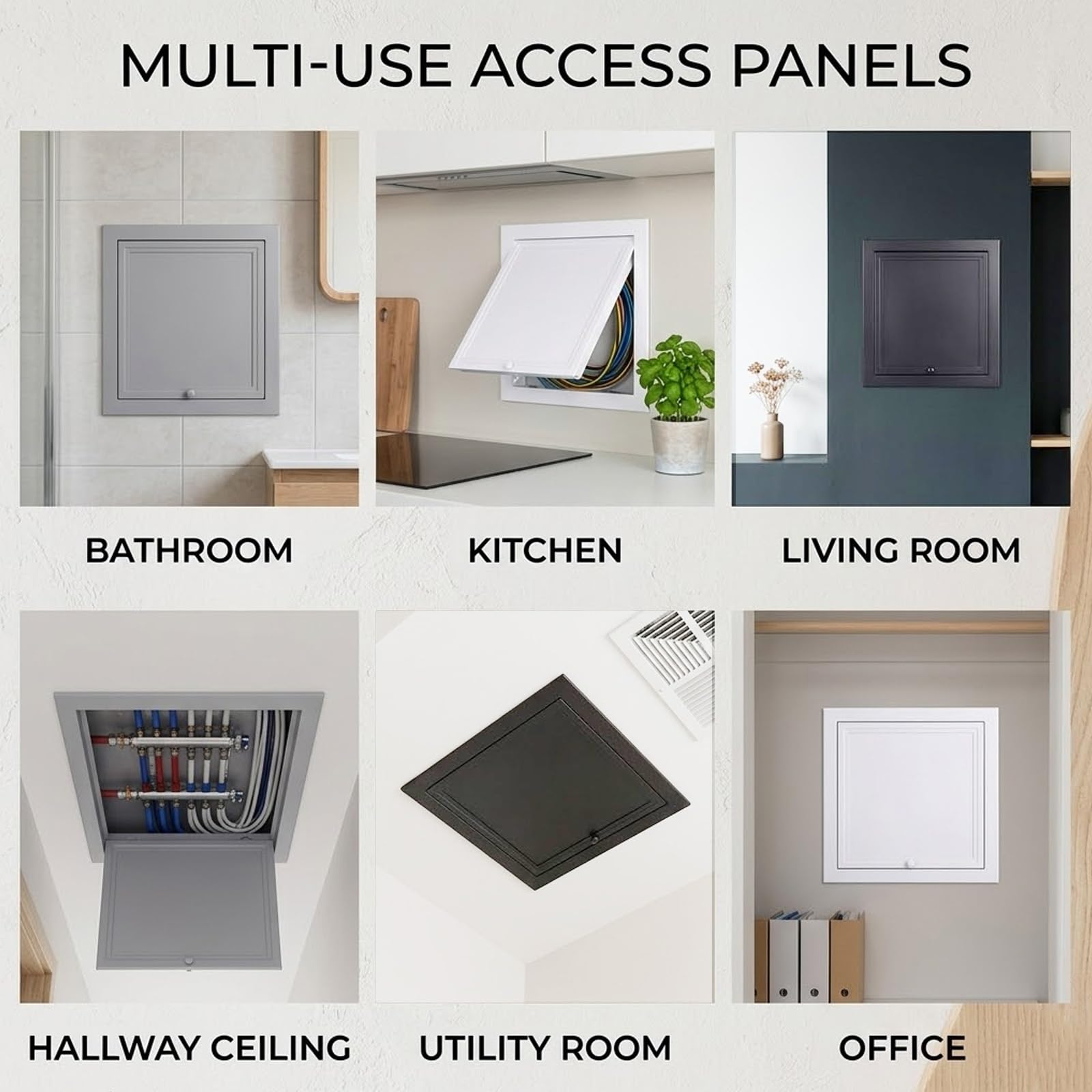 Sportello Ispezione Pannello di Accesso in AcciaioAlluminio，Porta di Accesso al Soffitto del Sottotetto，Coperchio per Fori Nel Muro Che Nasconde per Sistemi di Condotti Idraulici(Bianca,300x550 mm)
