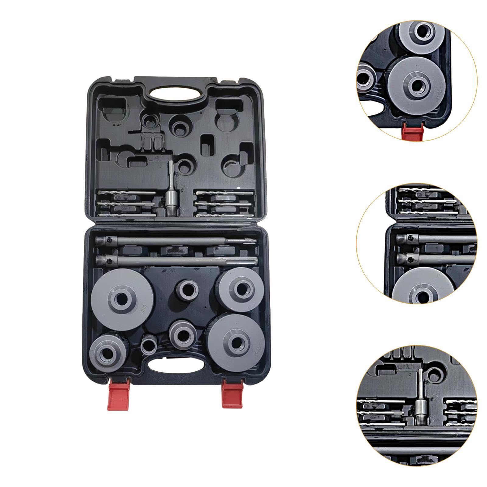 Kit de 16 Piezas de de Agujeros de Hormigón, 30/40/50/65/80/100/110 Mm, Profesional para Tuberías de Agua, Broca Afilada de Po