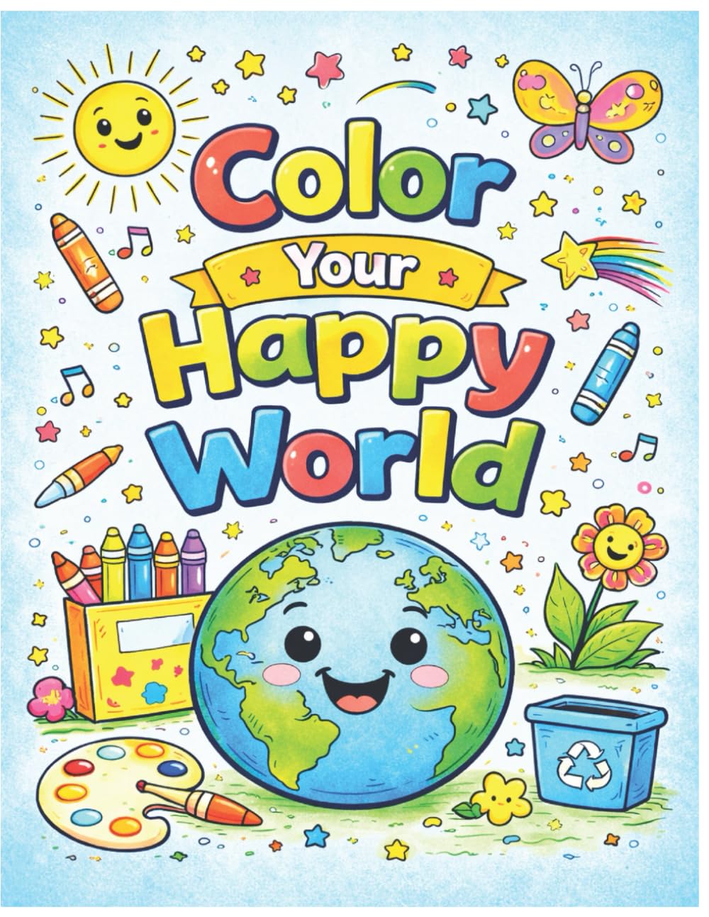 Color Your Happy World: A Fun & Inspiring Coloring Book for Kids Ages 4–8