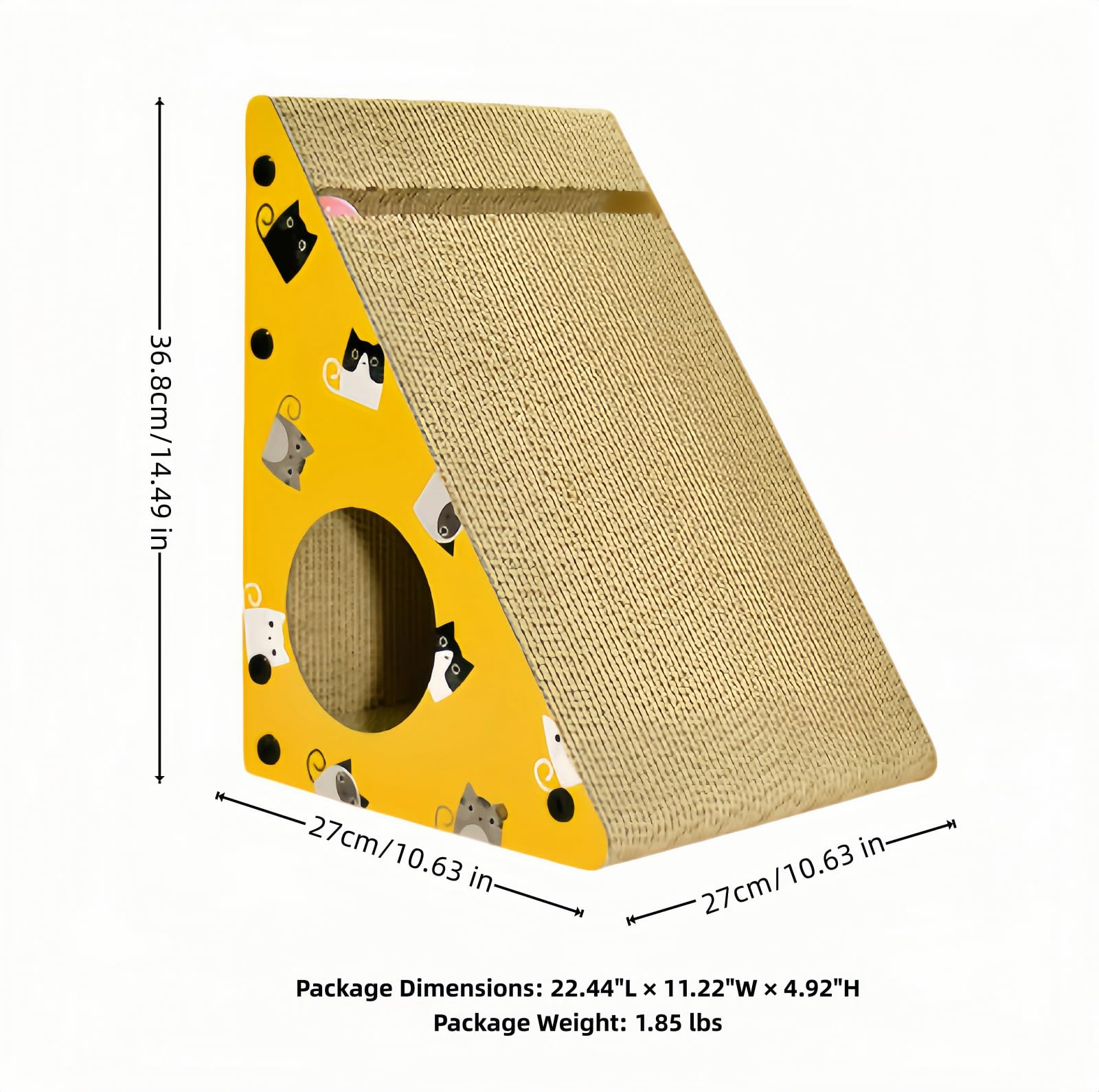 Katzenkratzer mit stabilem Holzrahmen, wendbare Kratzunterlage aus hochdichtem Karton, schnelle Montage, Möbelschutz, ideal für Indoor-Katzen