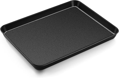 Miniatura 11 de TeamFar Bandeja pequeña para horno tostadora, 9.25 x 7 x 1 pulgadas, acero al carbono, con revestimiento antiadherente, mini tostadora para horno,