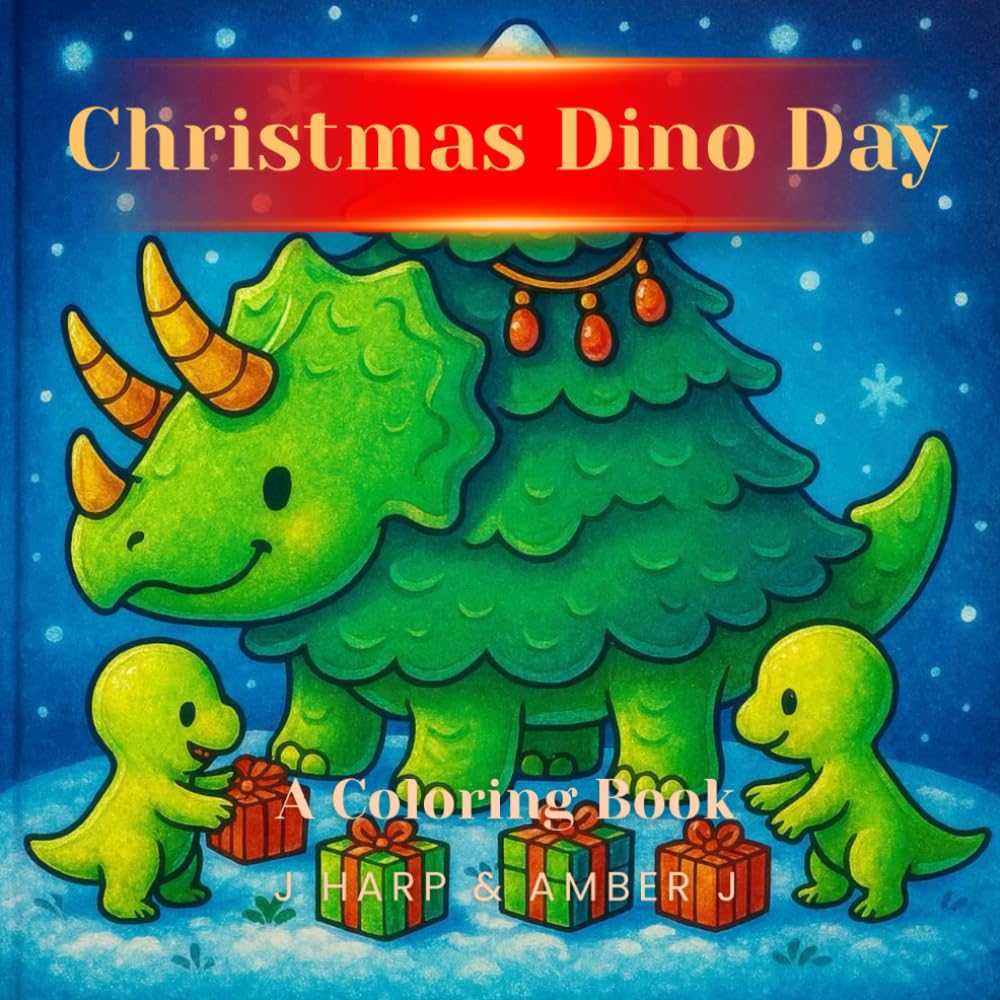 Christmas Dino Day Coloring Book for Kids Ages 3–8: Festive Dinosaur Holiday Adventures Full of Christmas Fun