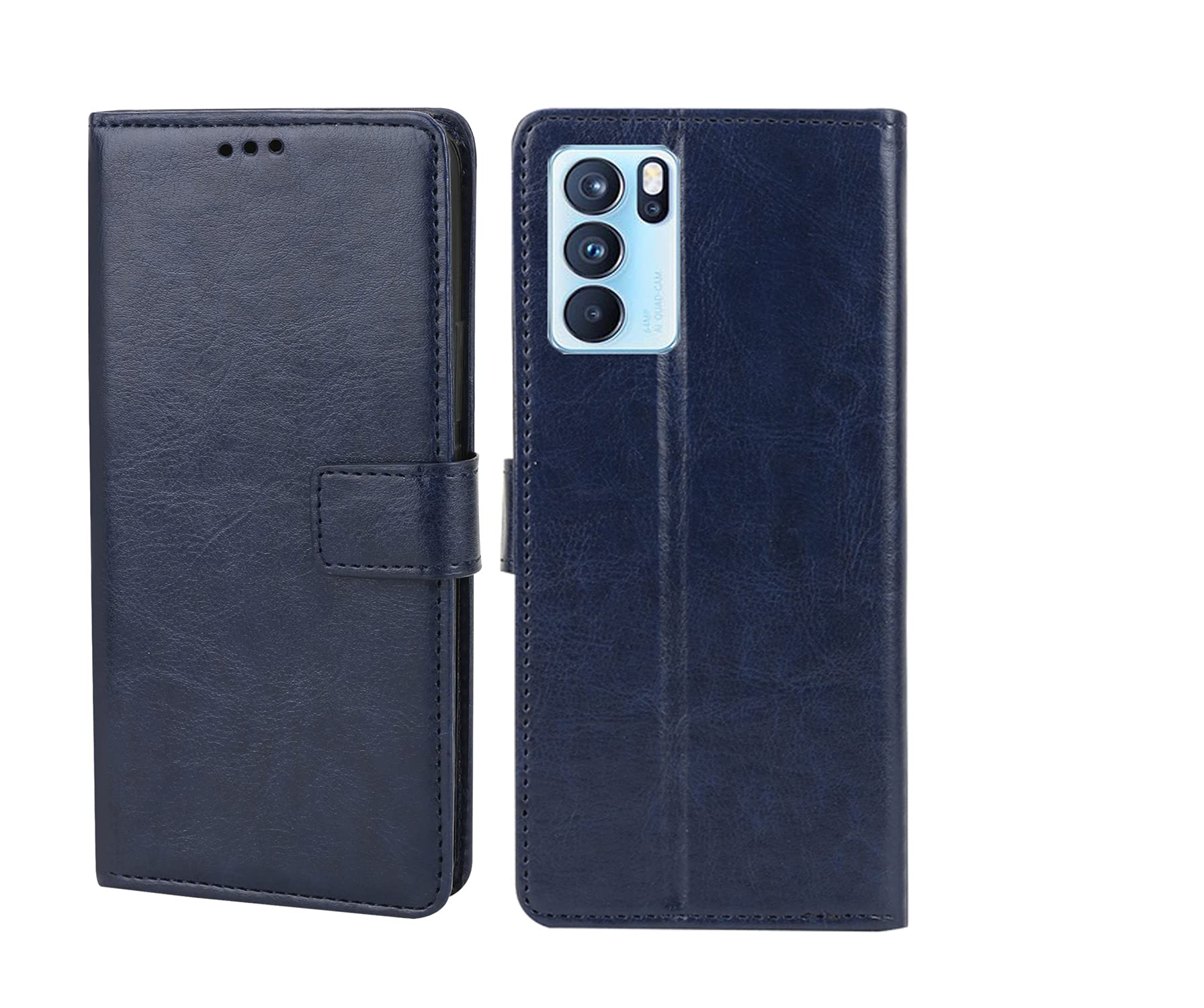 RK Seller Flip Back Cover Case for Oppo Reno6 5G | Leather Finish & Magnetic Stand with Card Holder | Shockproof | Mobile Case Cover for Oppo Reno6 5G