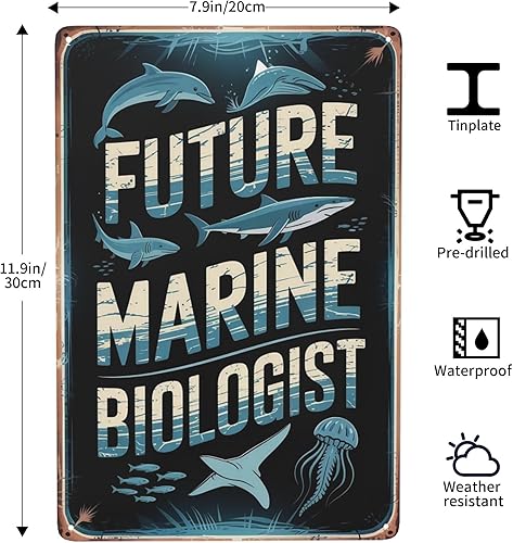 Miniatura 3 de Future Marine Biologist Signage Poster Wall Plaque 8X12 Inches Coastal Room Decor For Home,Bedroom,Bathroom,Garden,Office,Classroom,And More