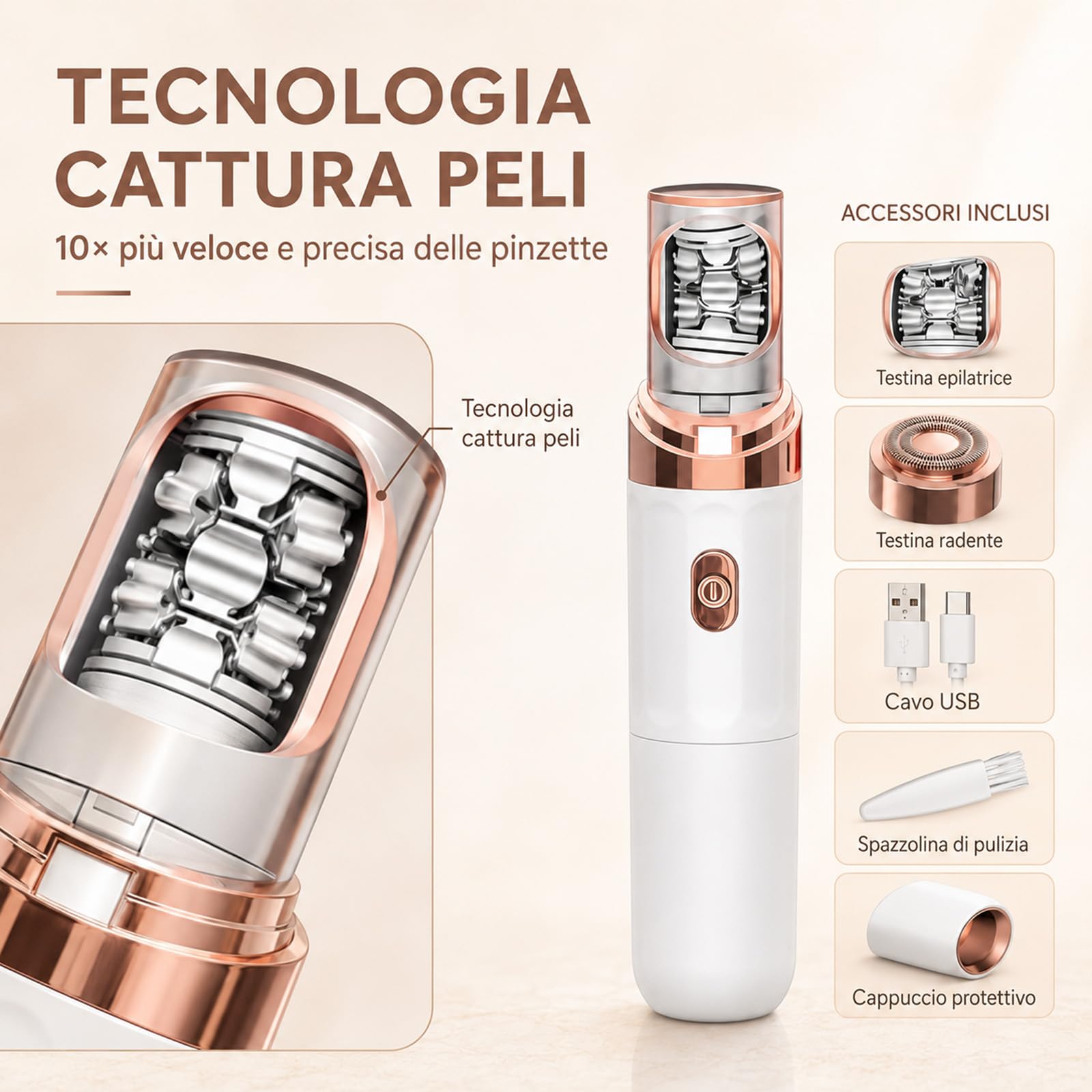 Prosilk 3.0 Epilatore Viso per Donna, Dispositivo per Rimuovere i Peli del Viso con Luce, 999900 Flash, 5 Livelli Regolabili, per Baffi, Mento e Guance – Uso Domestico (Bianco)