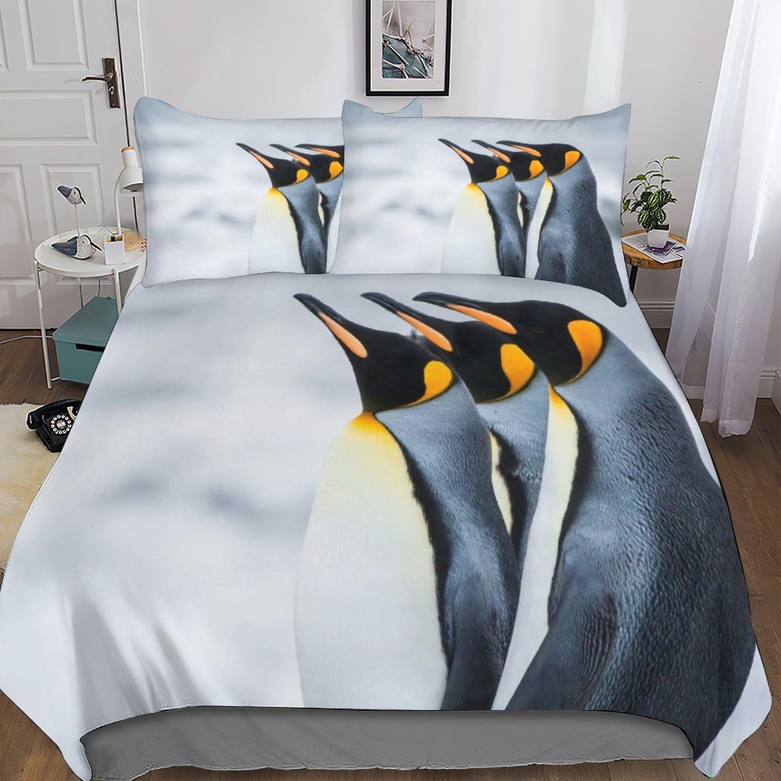 Parure de lit pingouin 3D 200x200 idée cadeau enfant et adolescent