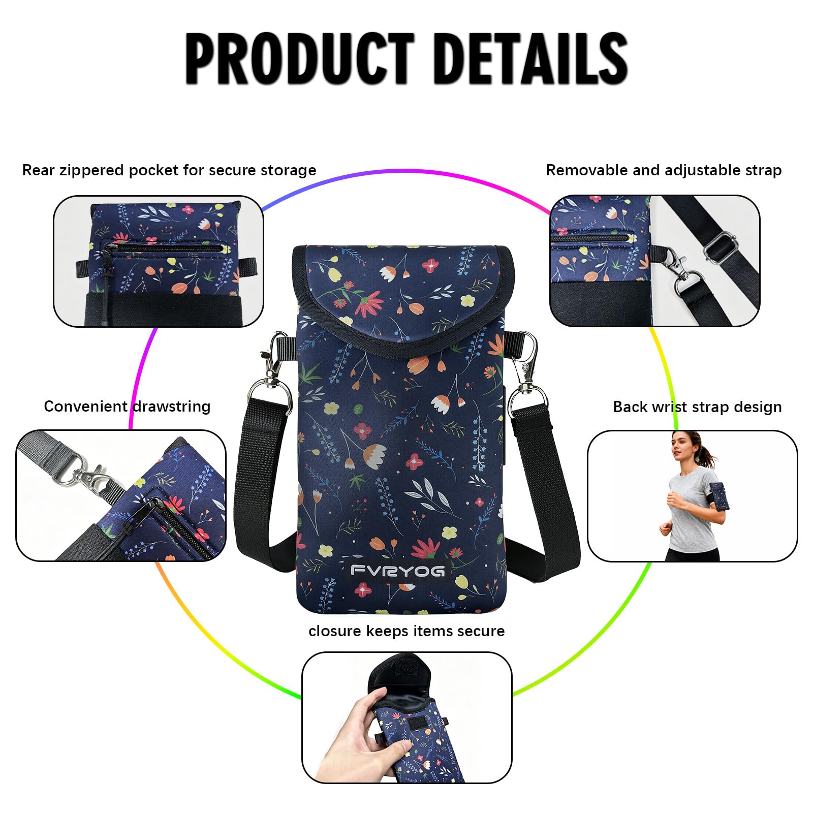 Funda de neopreno para teléfono para hombres y mujeres con correa cruzada/cordón para el cuello para iPhone 17/16/15/14 Pro Max, Samsung S25, Pixel 10