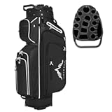 14-Way Golf Cart Bag&comma; Premium Full Length Golf Bag for Men with Magnetic Leather Pocket&comma; Handles and Rain Cover