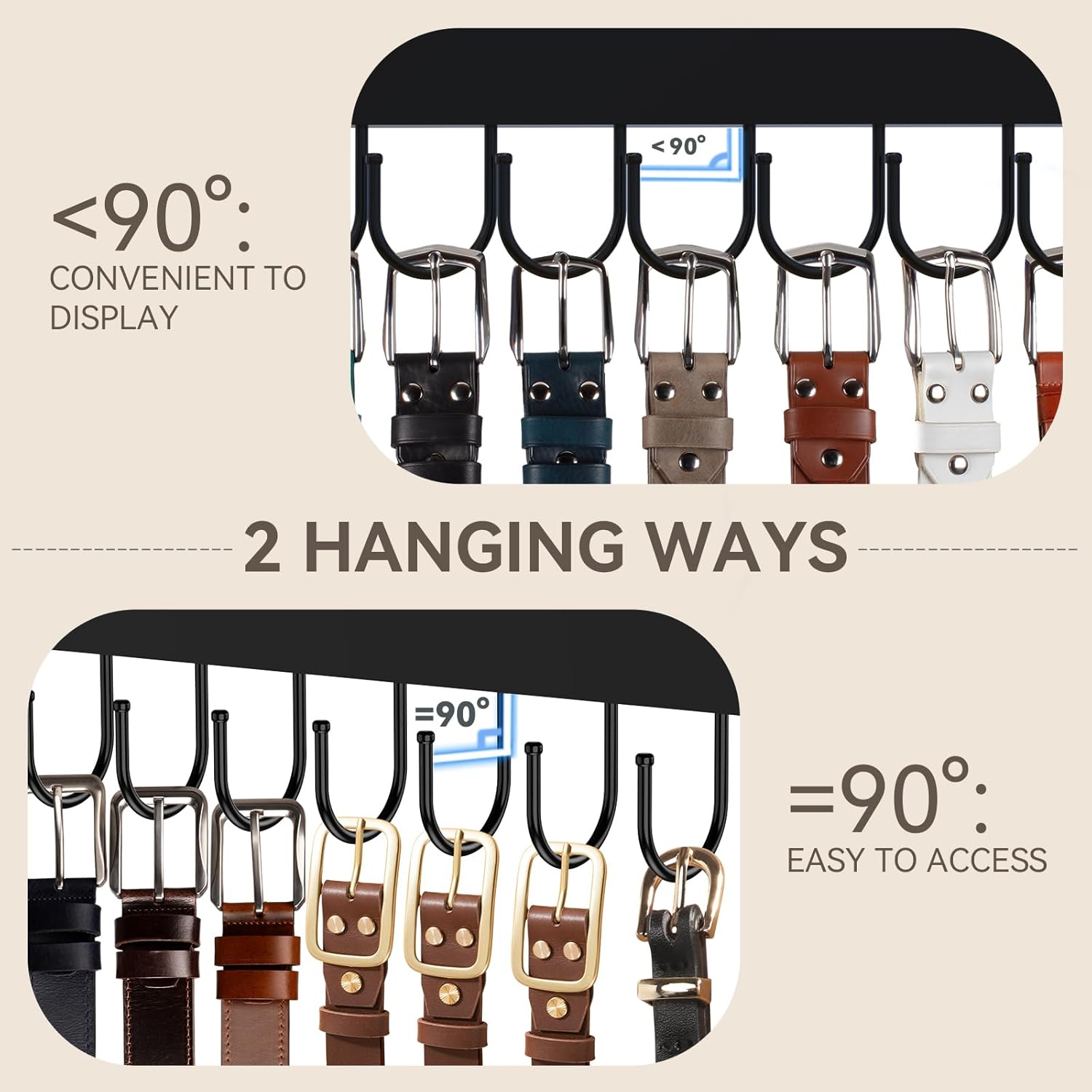 Grey Key Holder with Drawer and Wooden Belt Hanger