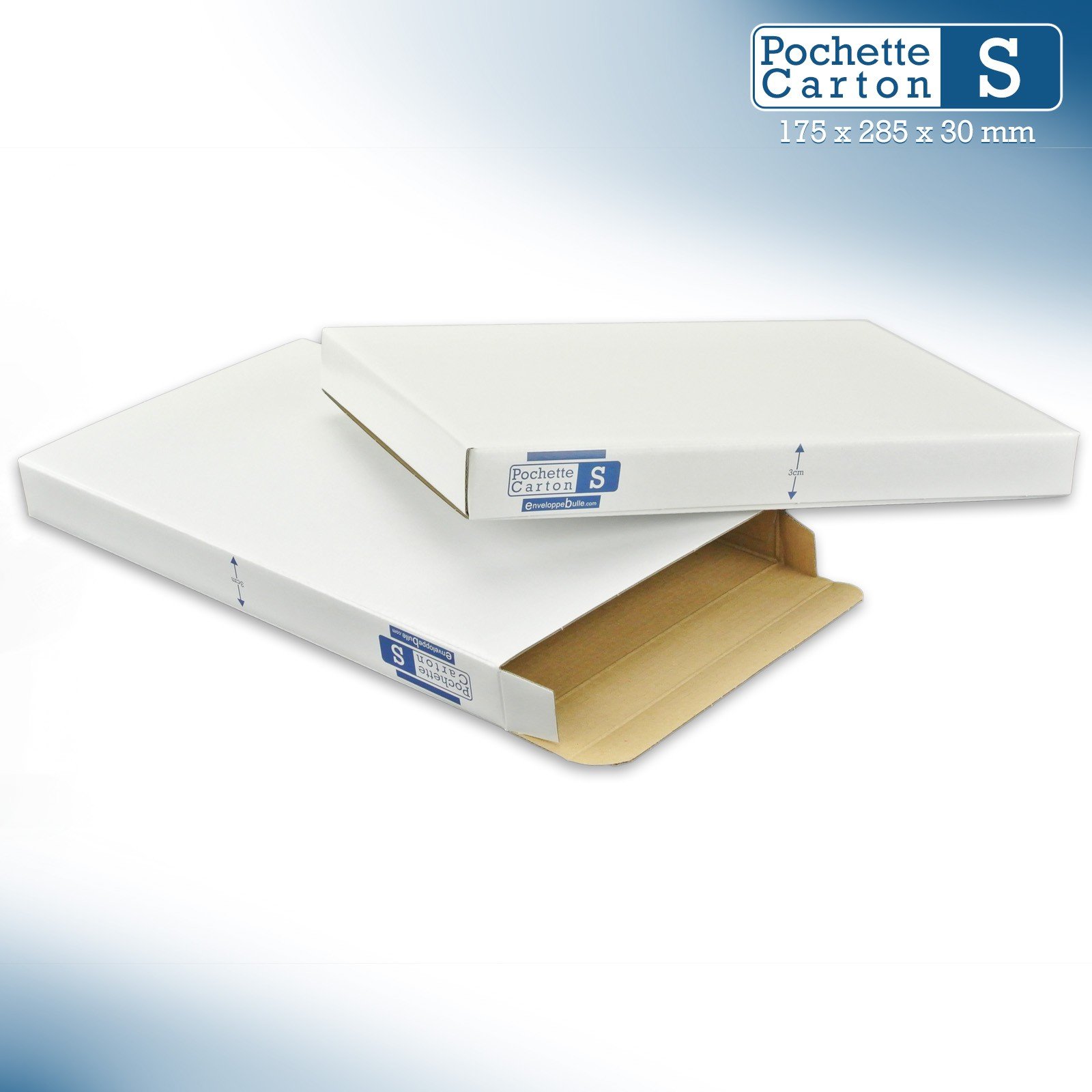Boîtes Pochettes Carton S - hauteur 3cm - Lot de 100