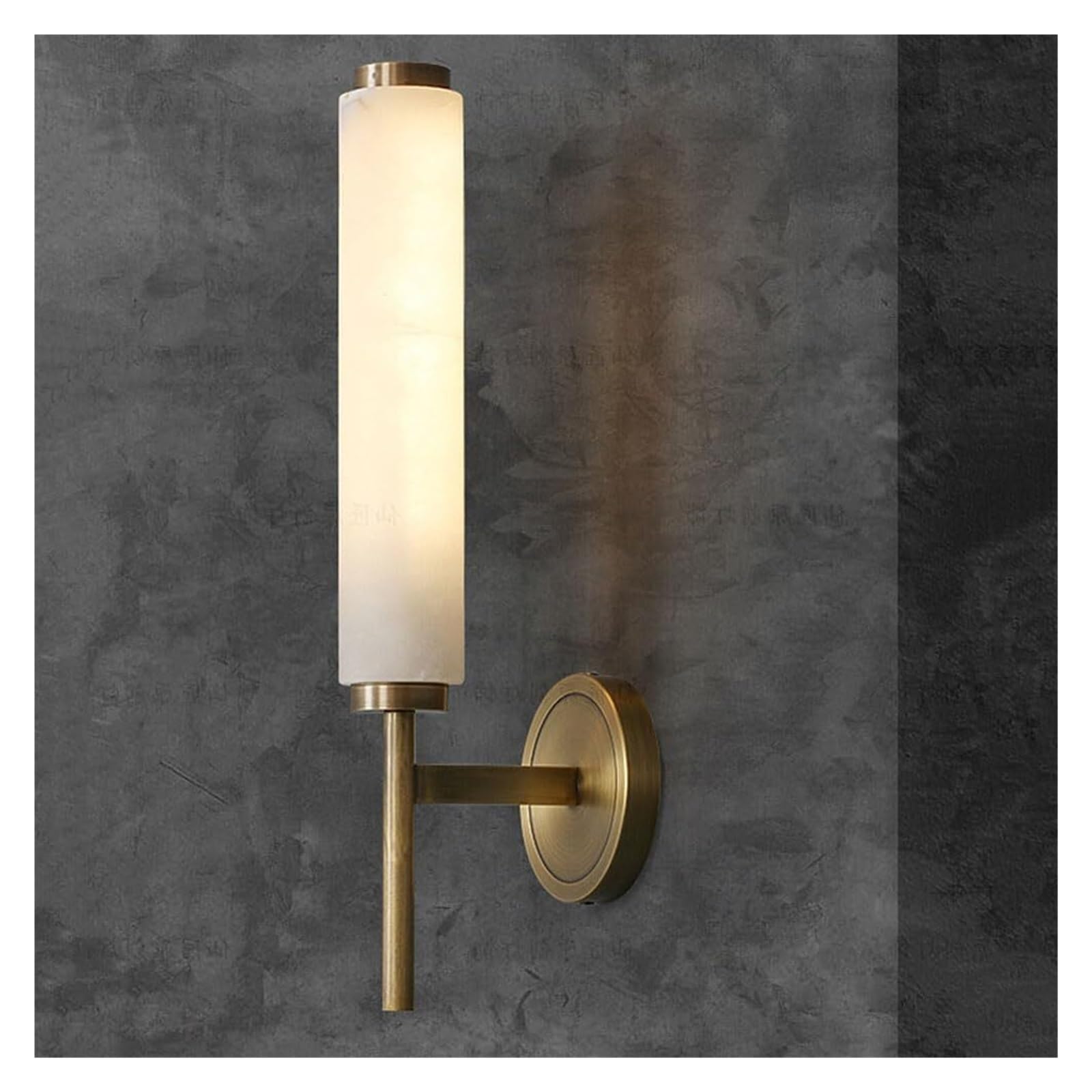 Khukhu 1 Light Antique Brass Modern Marble Wall Sconces For Bedroom Indoor Long Linear Wall Light Bar Alabaster Wall Sconce 2-Lights Bathroom Vanity Wall Lamp Fixture For Living Room Hallway(1 Light)