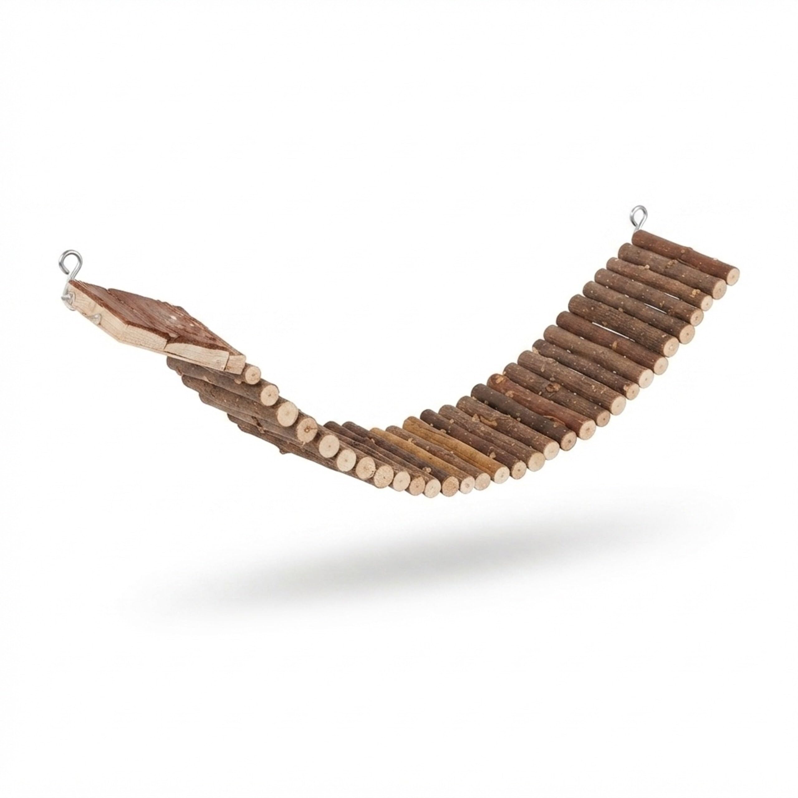 Relaxdays Hängebrücke Nager, biegsam, mit Ösen zum Aufhängen, Sitzbrett Käfig, Vögel, Schimaholz, HBT 1,5x55x10cm, Natur | Sitzbrett Käfig, Vögel, Schimaholz, HBT 1,5x55x10cm