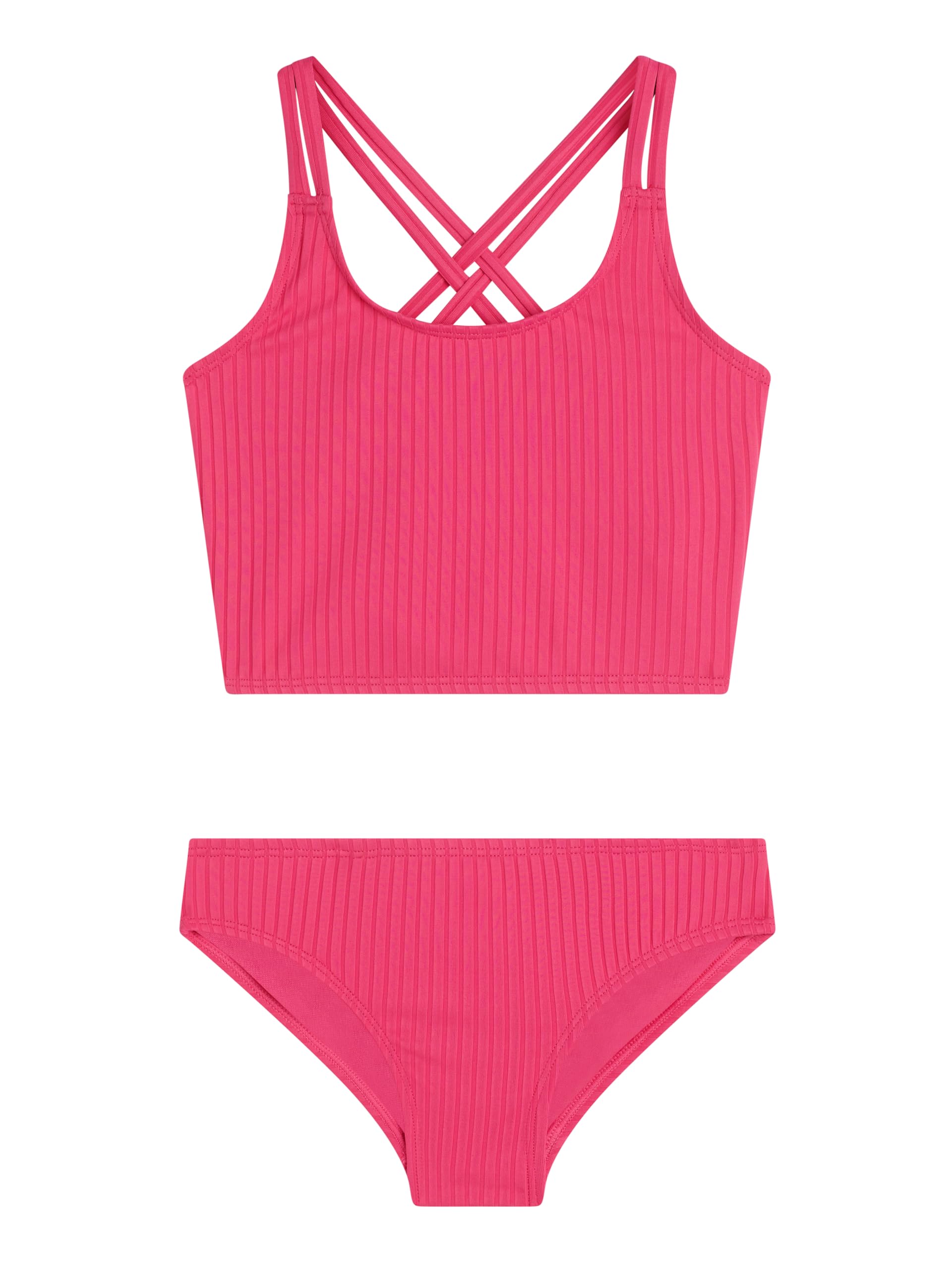 Kanu Surf Girls' Waverly UPF 50+ Beach Sport Criss-Cross Tankini