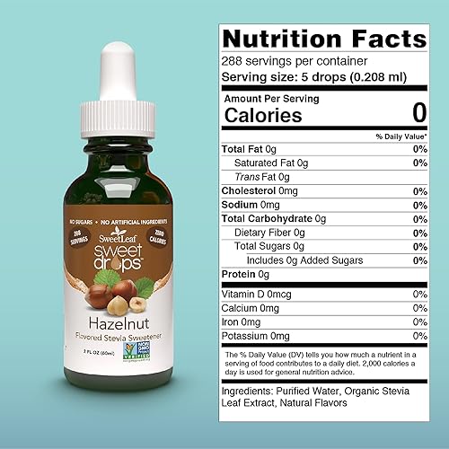 Miniatura 2 de SweetLeaf Edulcorante natural Sweet Drops avellana sin OMG 2 onzas líquidas paquete de 3