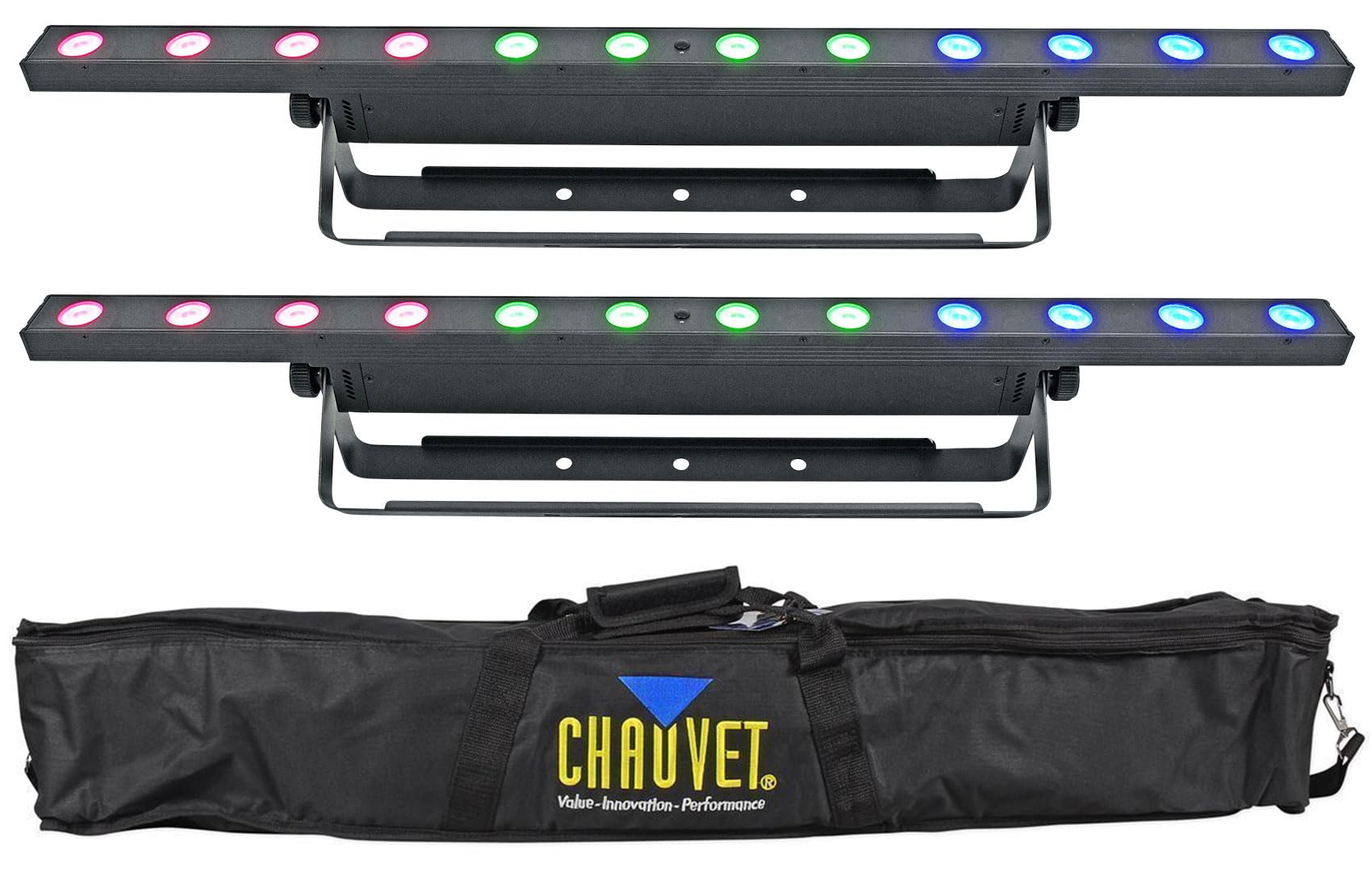 AudiosavingsBundle: (2) Chauvet DJ COLORband Q3BT ILS RGBA DMX Party Stage Wash Light Strip w/Bluetooth Bundle with Chauvet DJ CHS-60 Bag for LED Lights COLORband/COLORrail/COLORtube (3 Items)