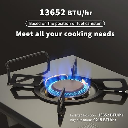 Miniatura 4 de Naturehike Estufa de gas de camping para mesa IGT, estufa de isobutano plegable con bolsa de transporte, estufa de campamento portátil para coche al