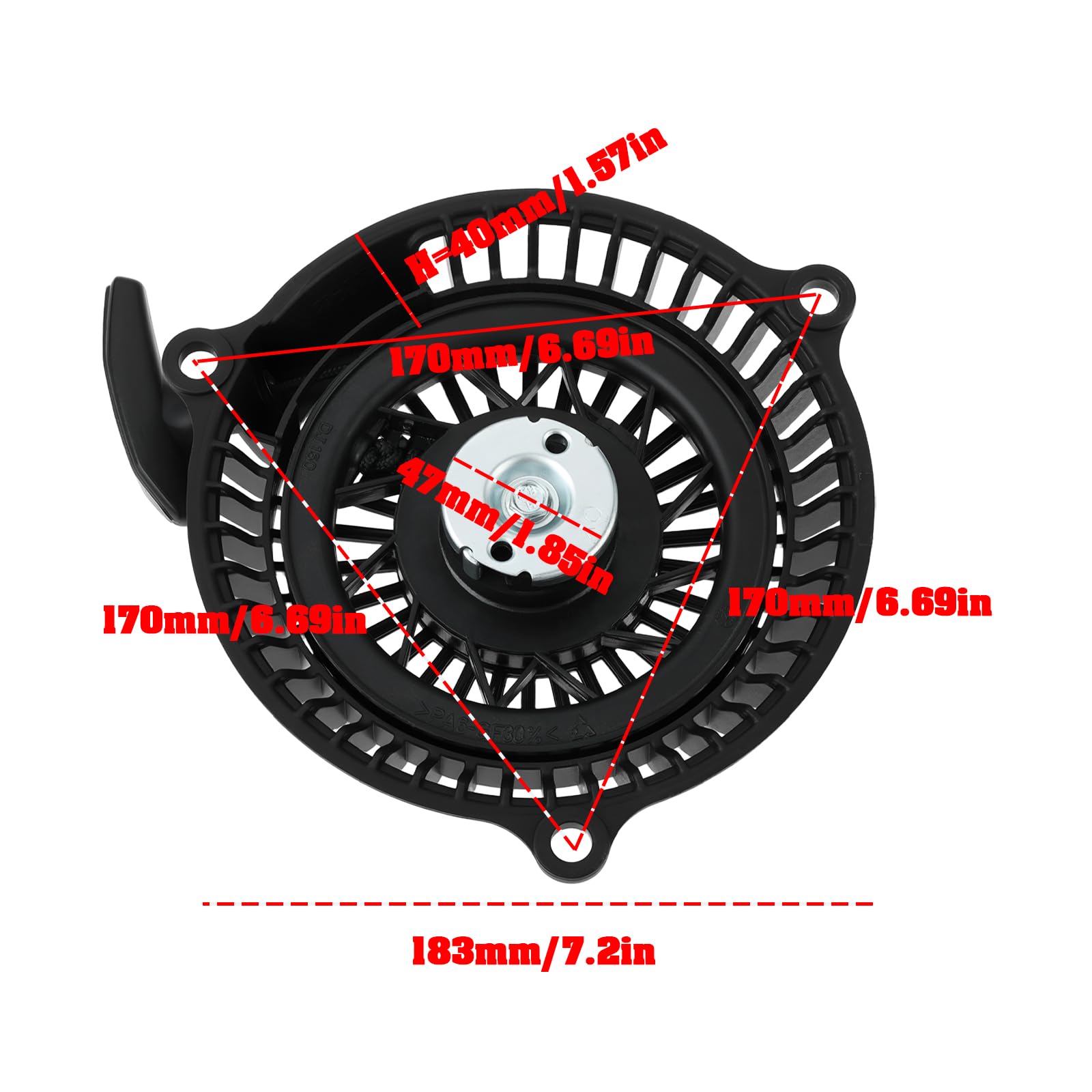 SG Store Rücklaufstarter für Rasenmäher 170 Mm Lochabstand Kompatibel mit Brast BRB-RM-21224 Power