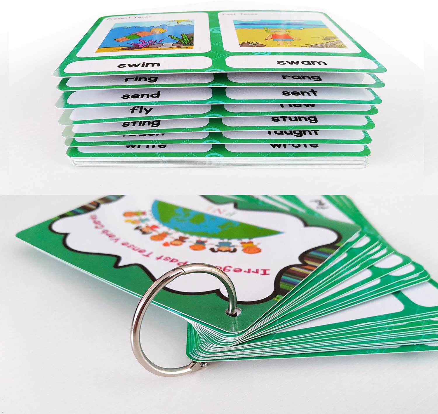 46 gruppi irregolari passati verbi inglesi flashcards|grammaticale apprendimento tascabile Word Cards |Per asilo/insegnante/homeschool forniture strumenti