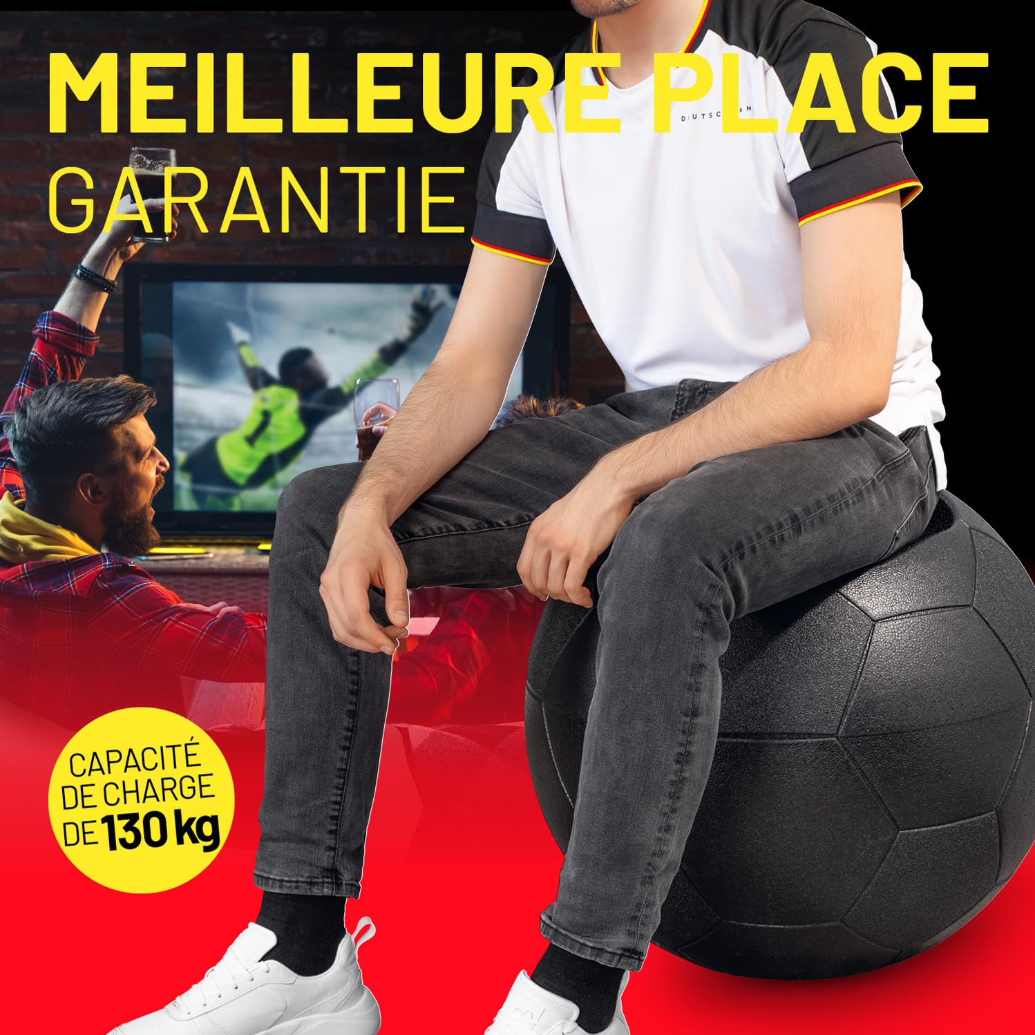 LUMALAND Glacière de Football avec Fonction siège 41 l pour Plus d'un Contenu de boîte à bière | Glacière Football pour l'intérieur et l'extérieur – Idéal pour Le Jardin et Le Balcon | Camping