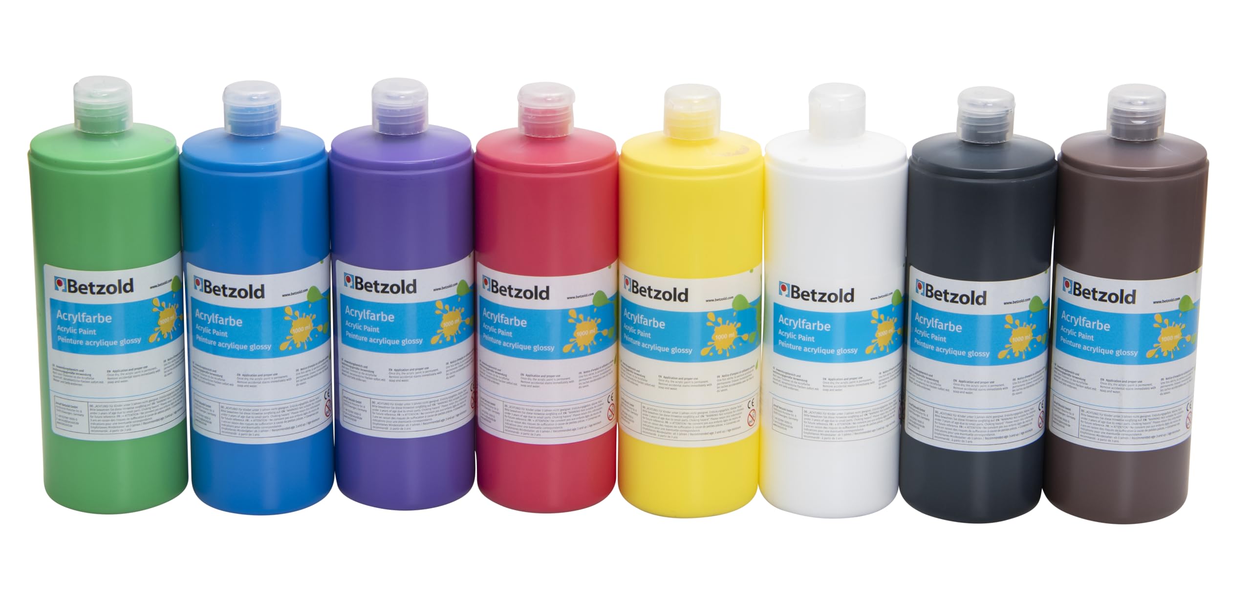 Betzold Acrylfarben 8er-Set - hohe Deckkraft mit Glanzeffekt Kunst-Ausstattung