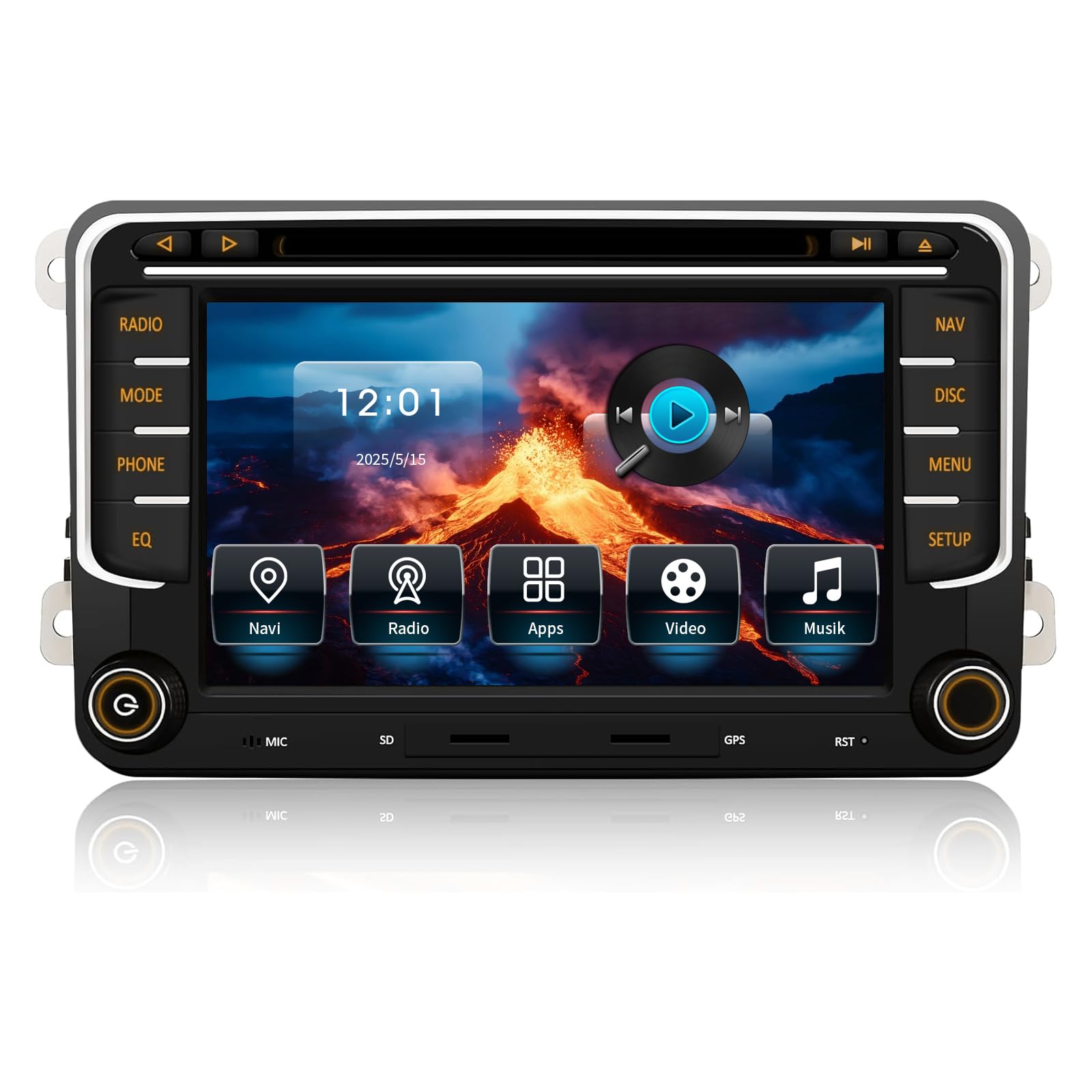 Autoradio für VW Golf 5 6 T5 Polo Sharan Passat Tiguän, CAWELL 7 Zoll HD Doppel DIN Radio mit 4G/Navi/Bluetooth WiFi/GPS/RDS/USB/FM/SD/RCA DVD/CD