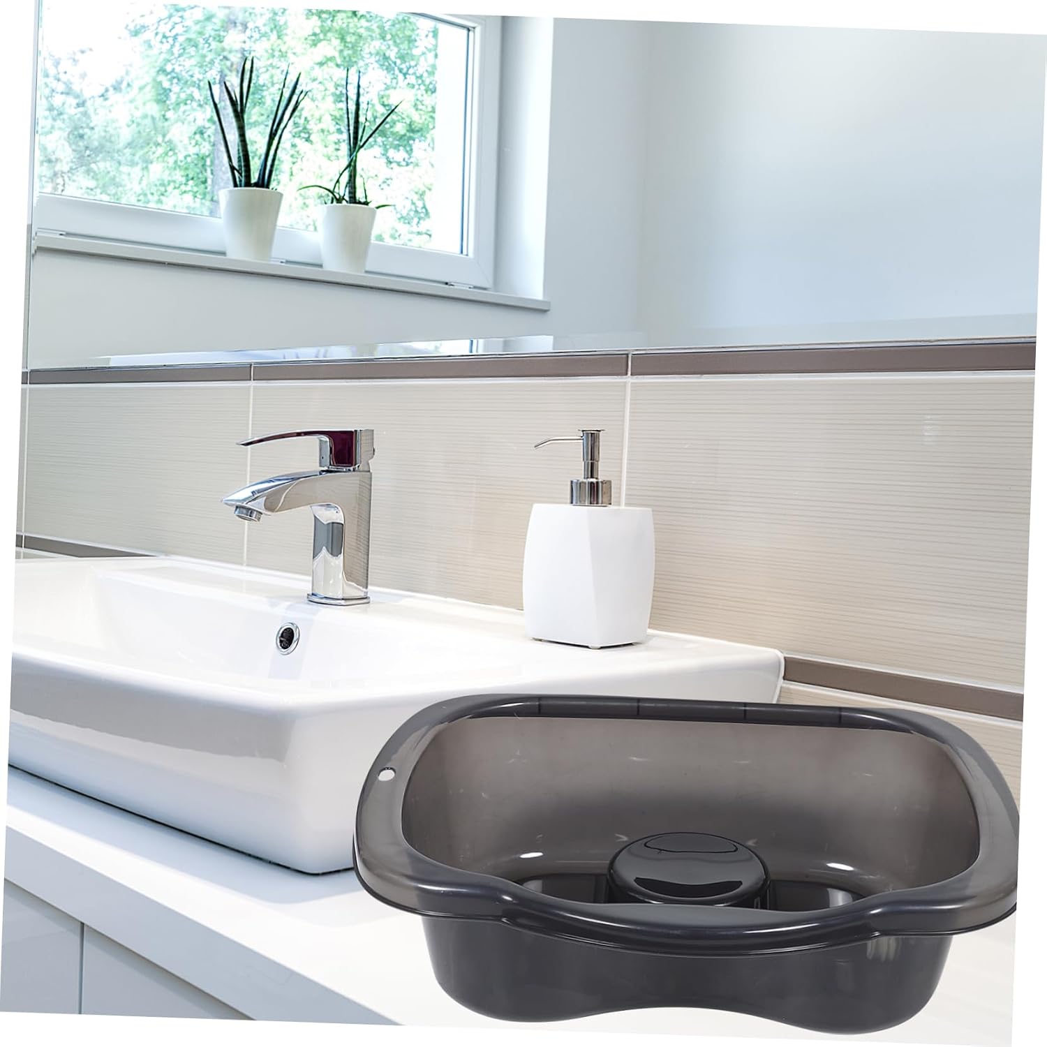 MERRYHAPY Bedside Shampoo Basin for Elderly Pregnant and Disabled Portable Hair Washing Tray with Drain Hose for Bedridden Users
